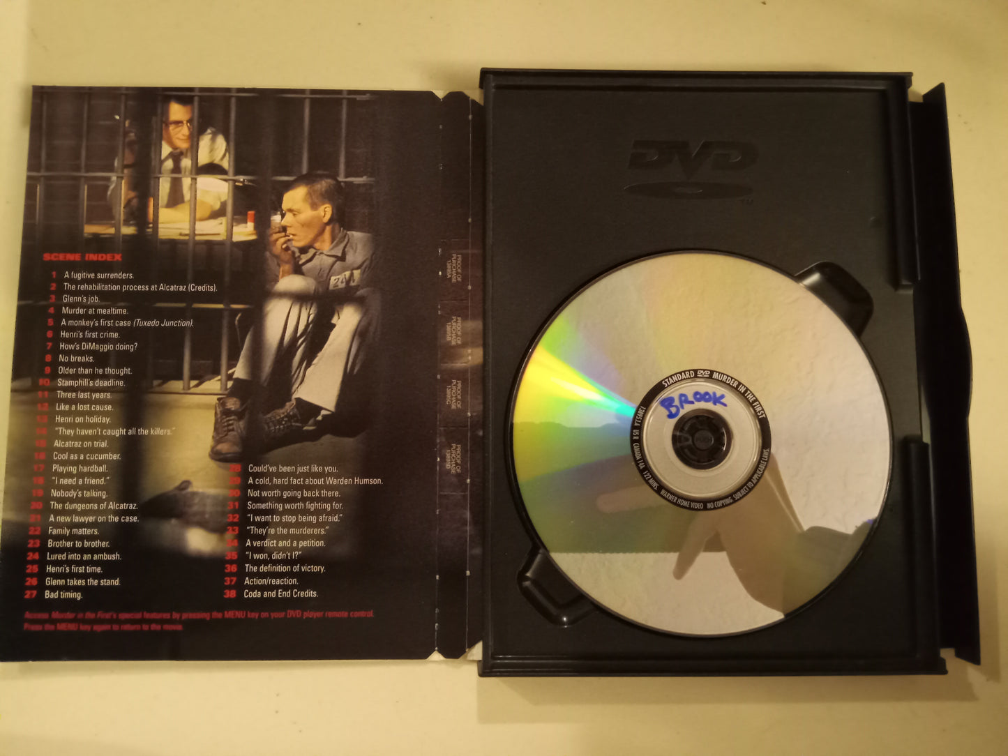 Murder In The First, DVD Movie, Kevin Bacon Widescreen, Rated R, USED