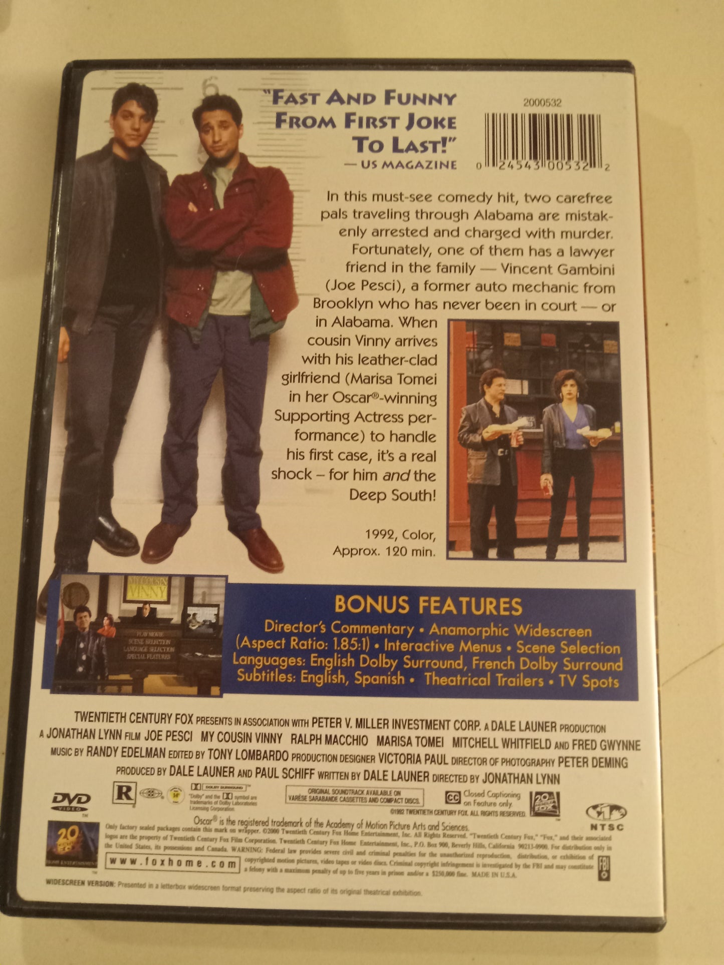 My Cousin Vinny, DVD Movie, Joe Pesci Widescreen, Rated R, USED