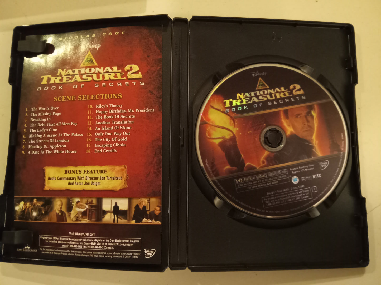 National Treasure 2 Book Of Secrets, DVD Movie, Nicholas Cage Widescreen, Rated PG, USED