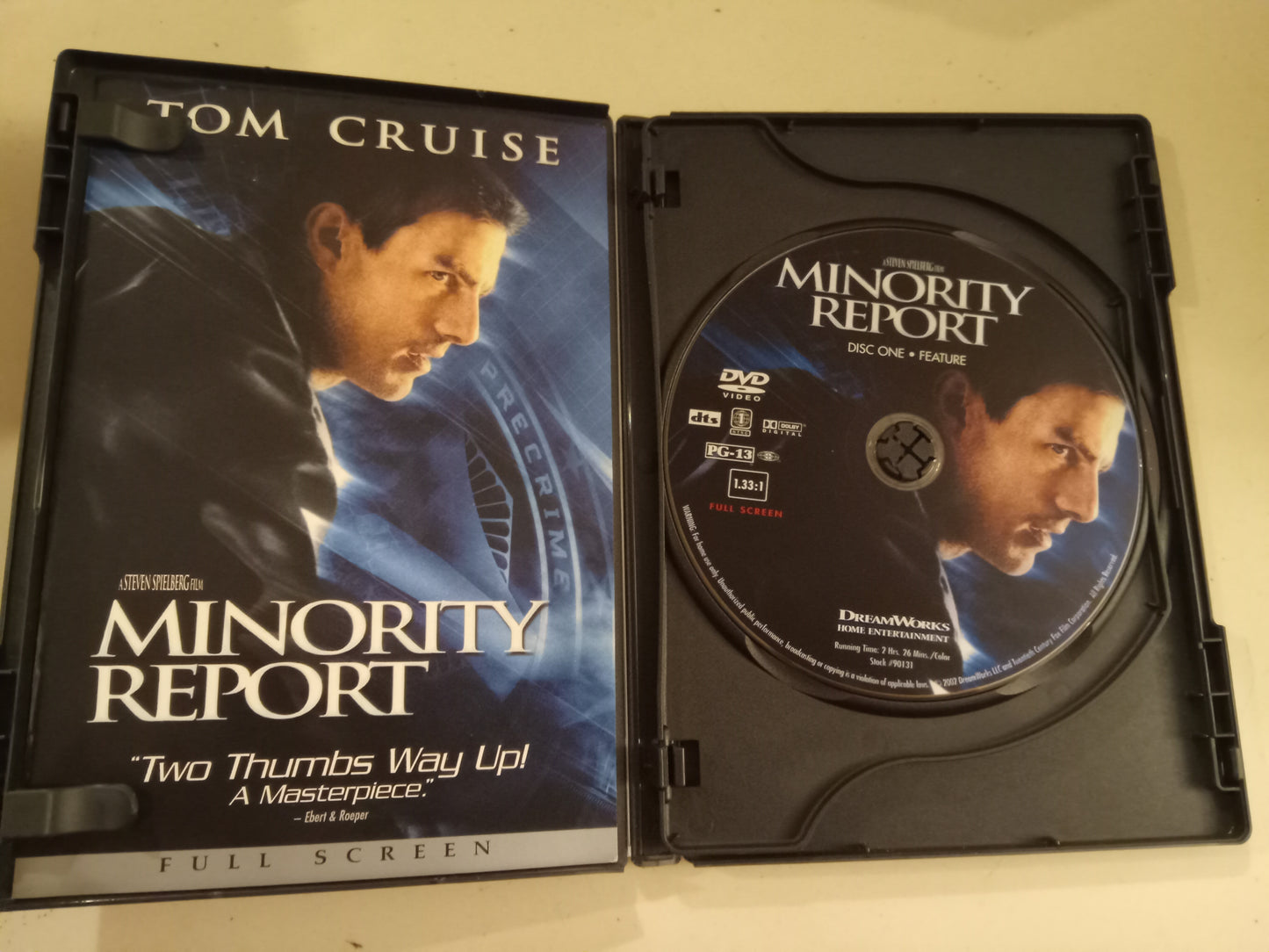 Minority Report, DVD Movie, Tom Cruise Fullscreen, Rated PG-13, USED