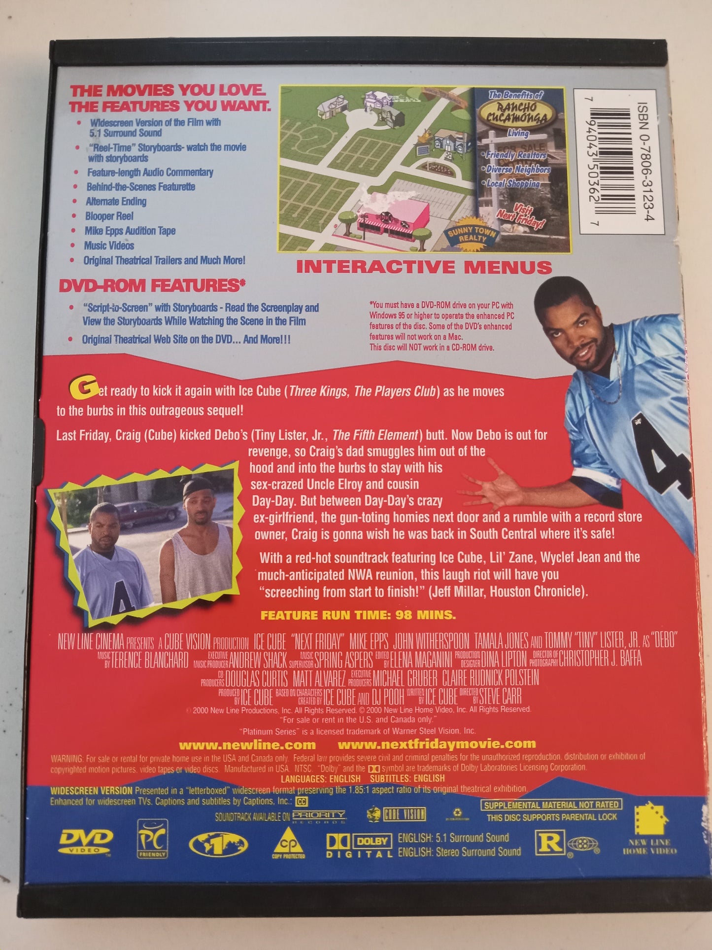 Ice Cube Next Friday, DVD Movie, Widescreen, Rated R, USED
