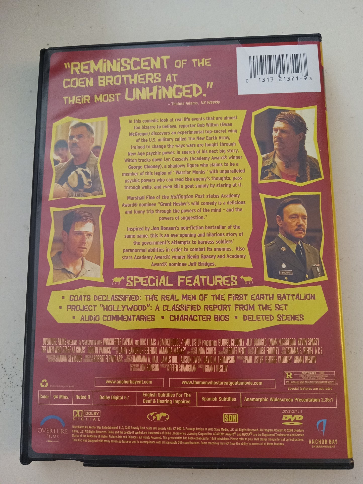 The Men Who Stare At Goats, DVD Movie, George Clooney Widescreen, Rated R, USED