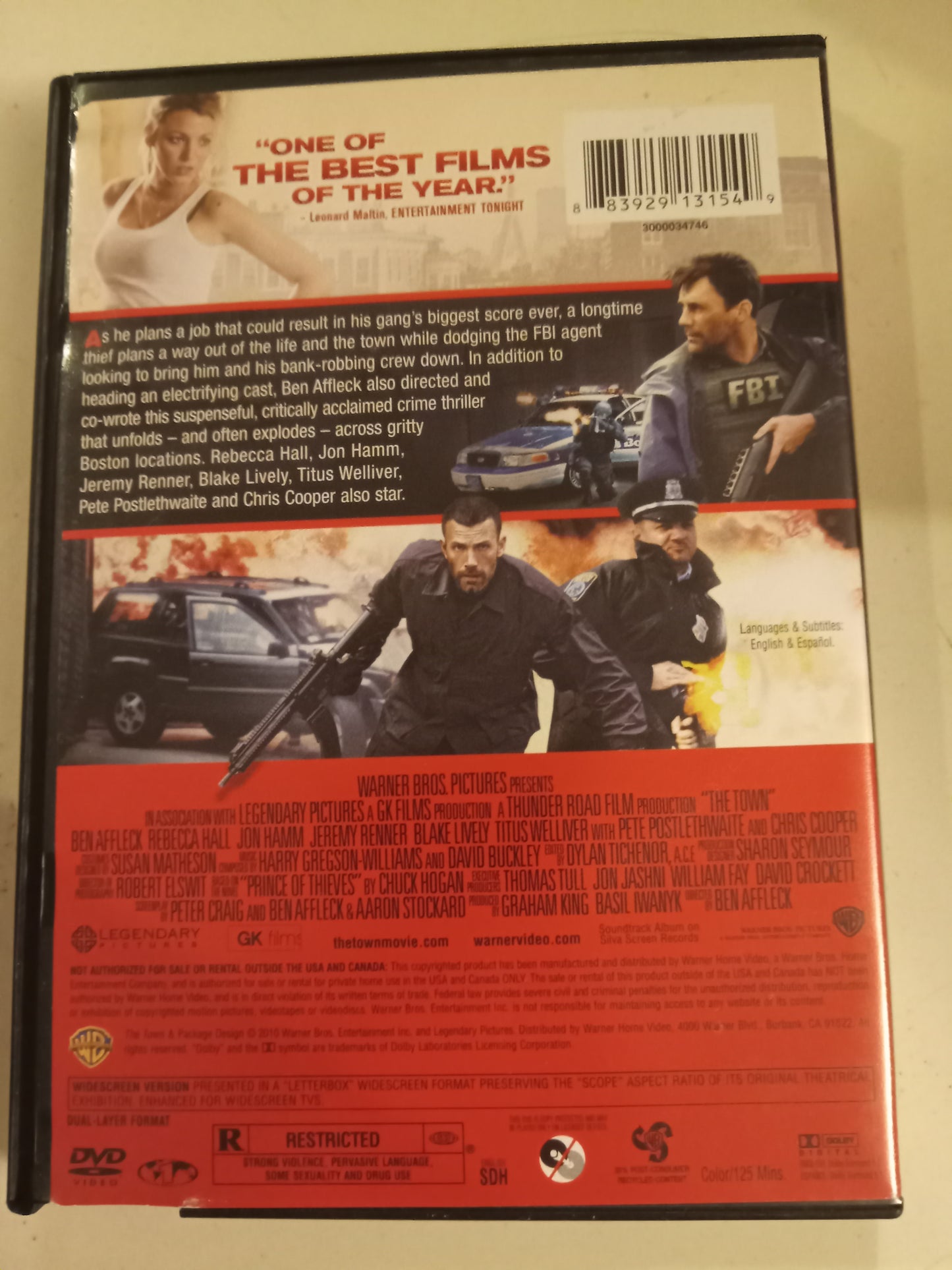 The Town, DVD Movie, Ben Affleck, Widescreen, Rated R, USED