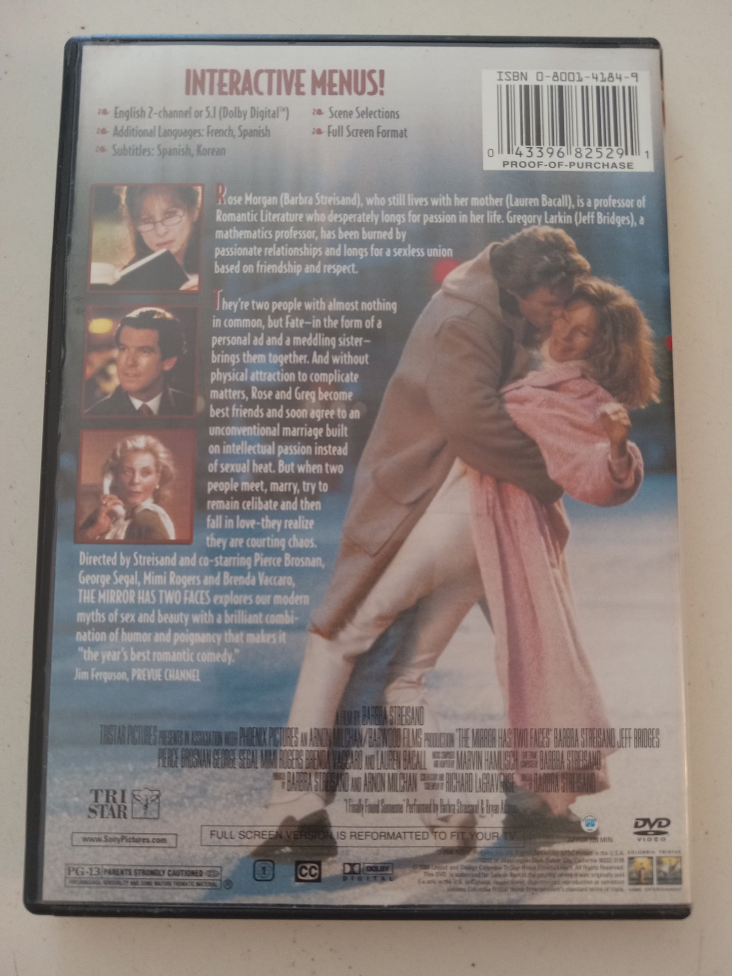 The Mirror Has Two Faces, DVD Movie, Barbara Streisand Fullscreen, Rated PG-13, USED