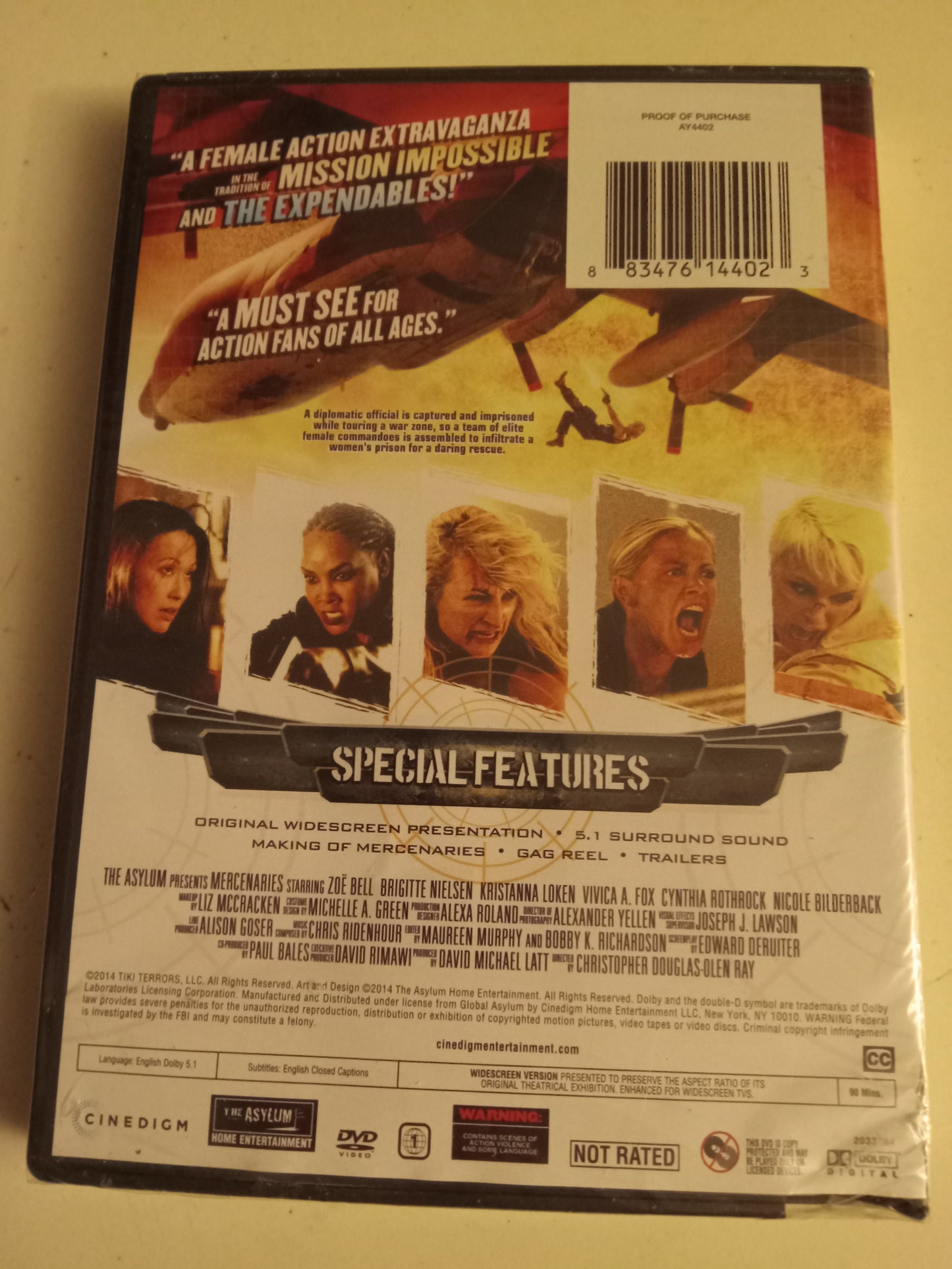 Mercenaries, DVD Movie, Brigitte Nielsen Widescreen, Not Rated, NEW