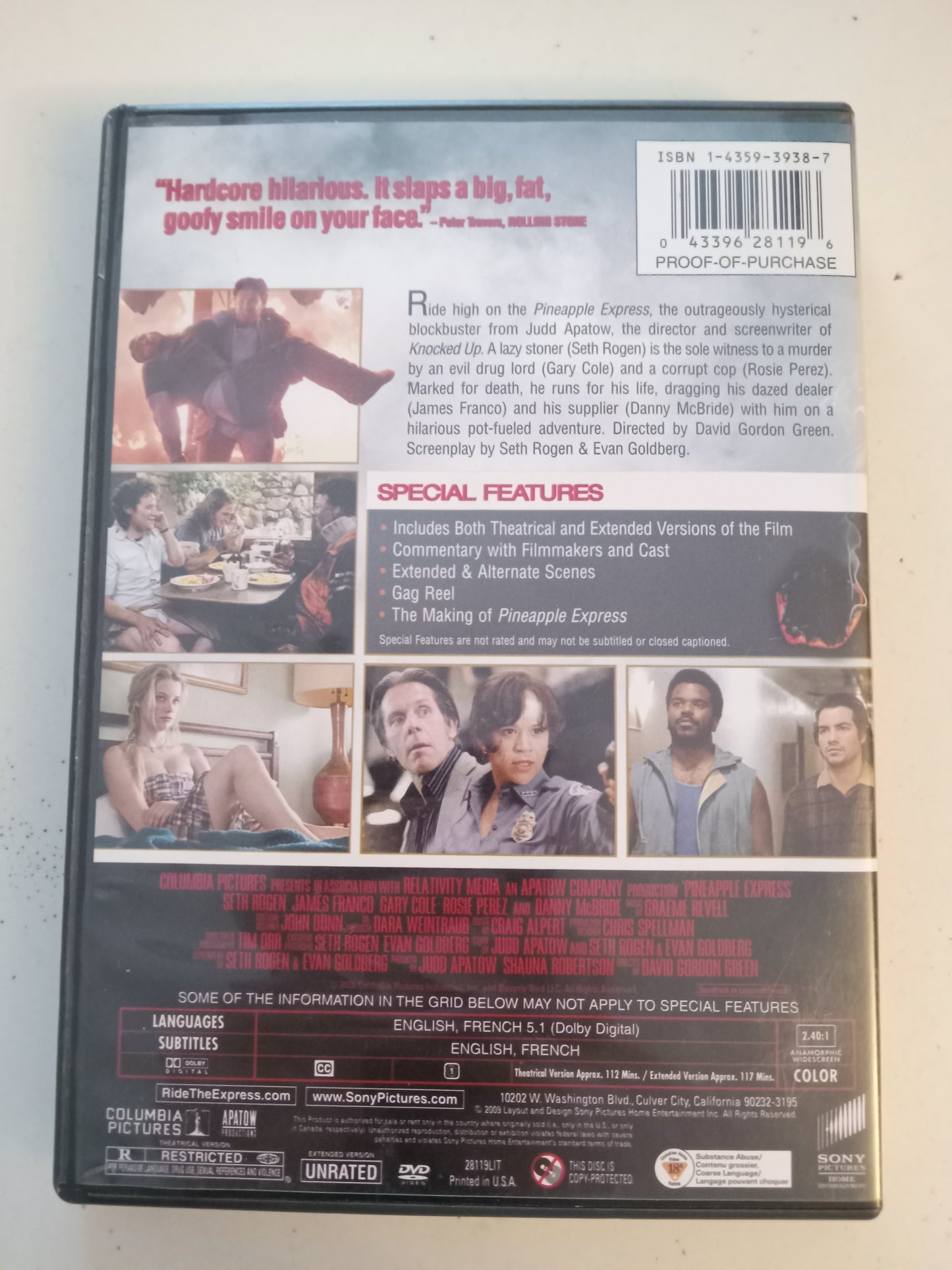 Pineapple Express, DVD Movie, Seth Rogen Widescreen, Rated R, USED