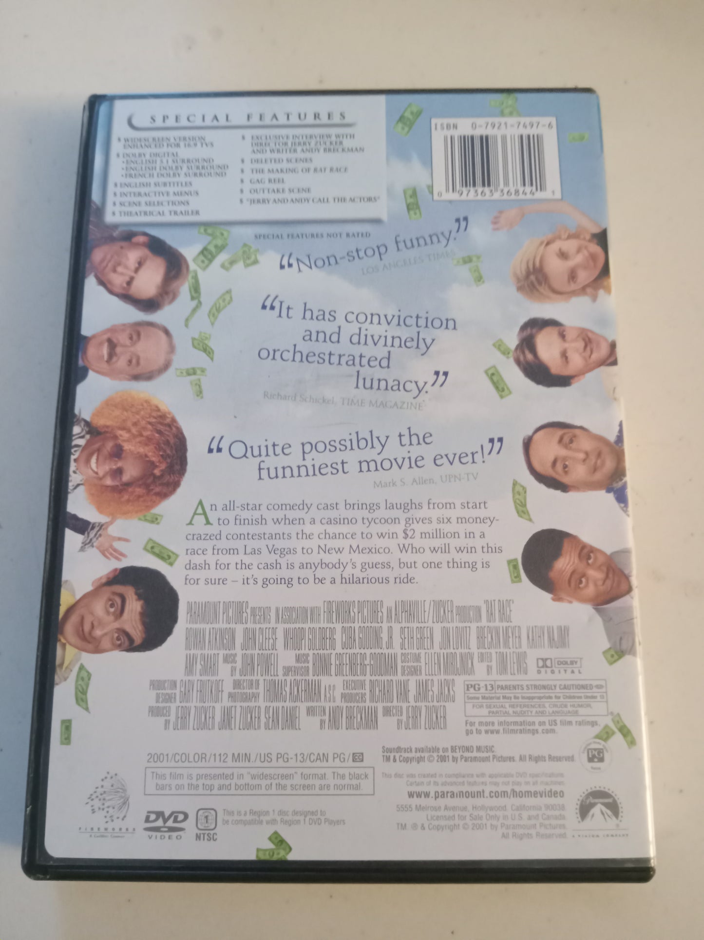 Rat Race Special Collectors Ed, DVD Movie, Rowan Atkinson Widescreen, Rated PG-13, USED