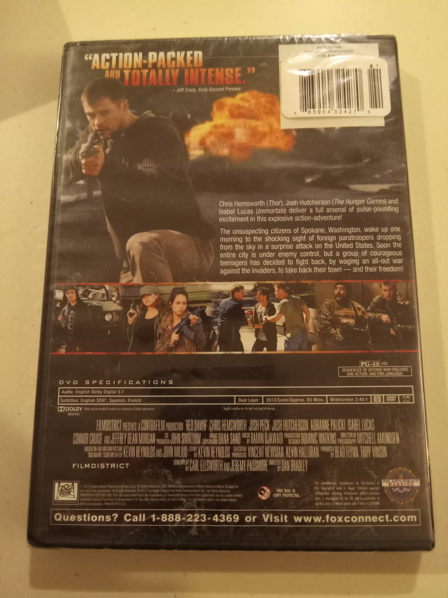 Red Dawn, DVD Movie, Chris Hemsworth Widescreen, Rated PG-13, NEW/USED