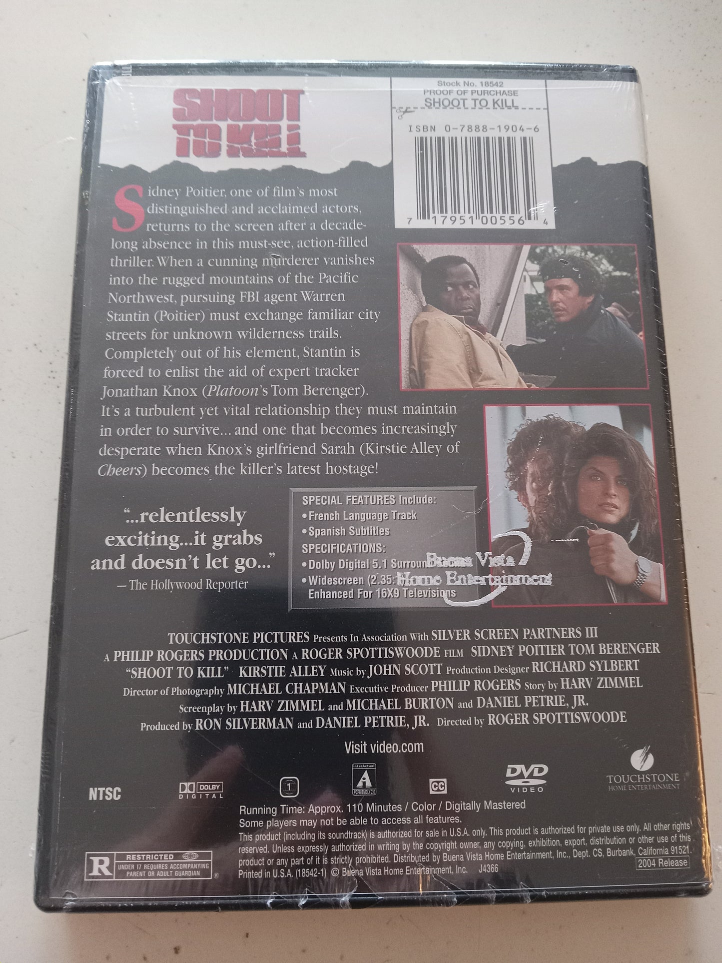 Shoot To Kill, DVD Movie, Tom Berenger Widescreen, Rated R, Rare NEW