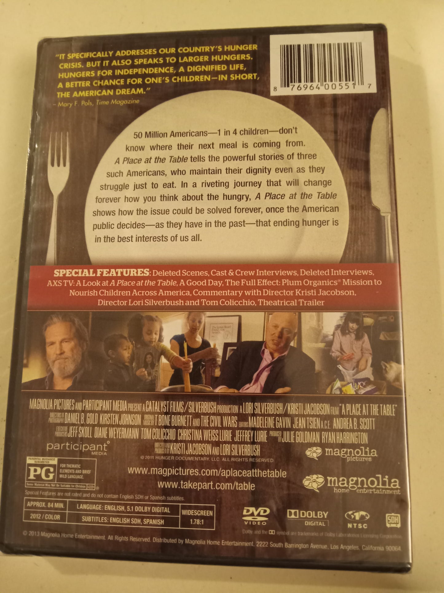 A Place At The Table, DVD Movie, Madeline Gavin Widescreen, Rated PG, NEW