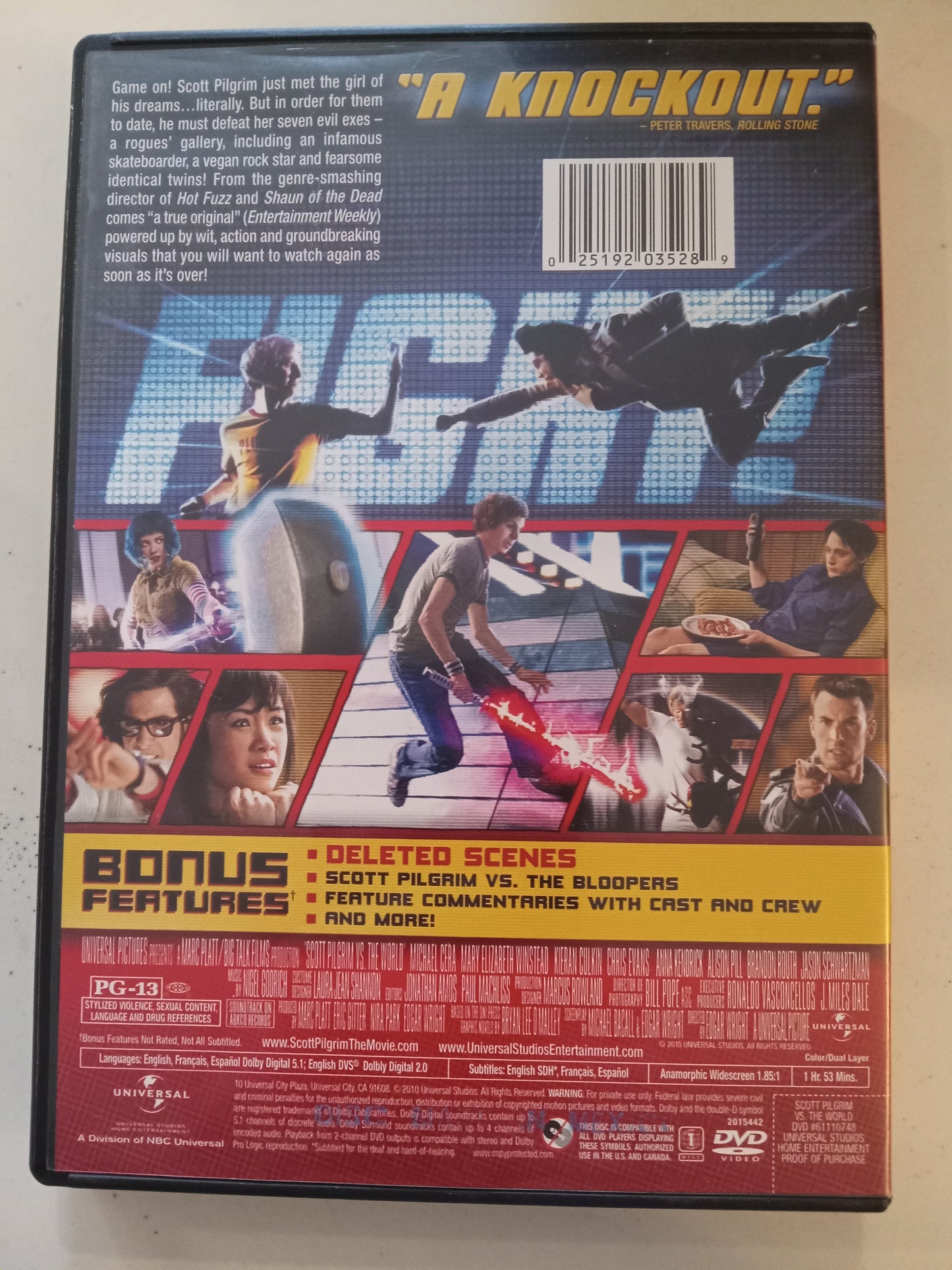 Scott Pilgrim vs The World, DVD Movie, Michael Cera Widescreen, Rated PG-13, USED