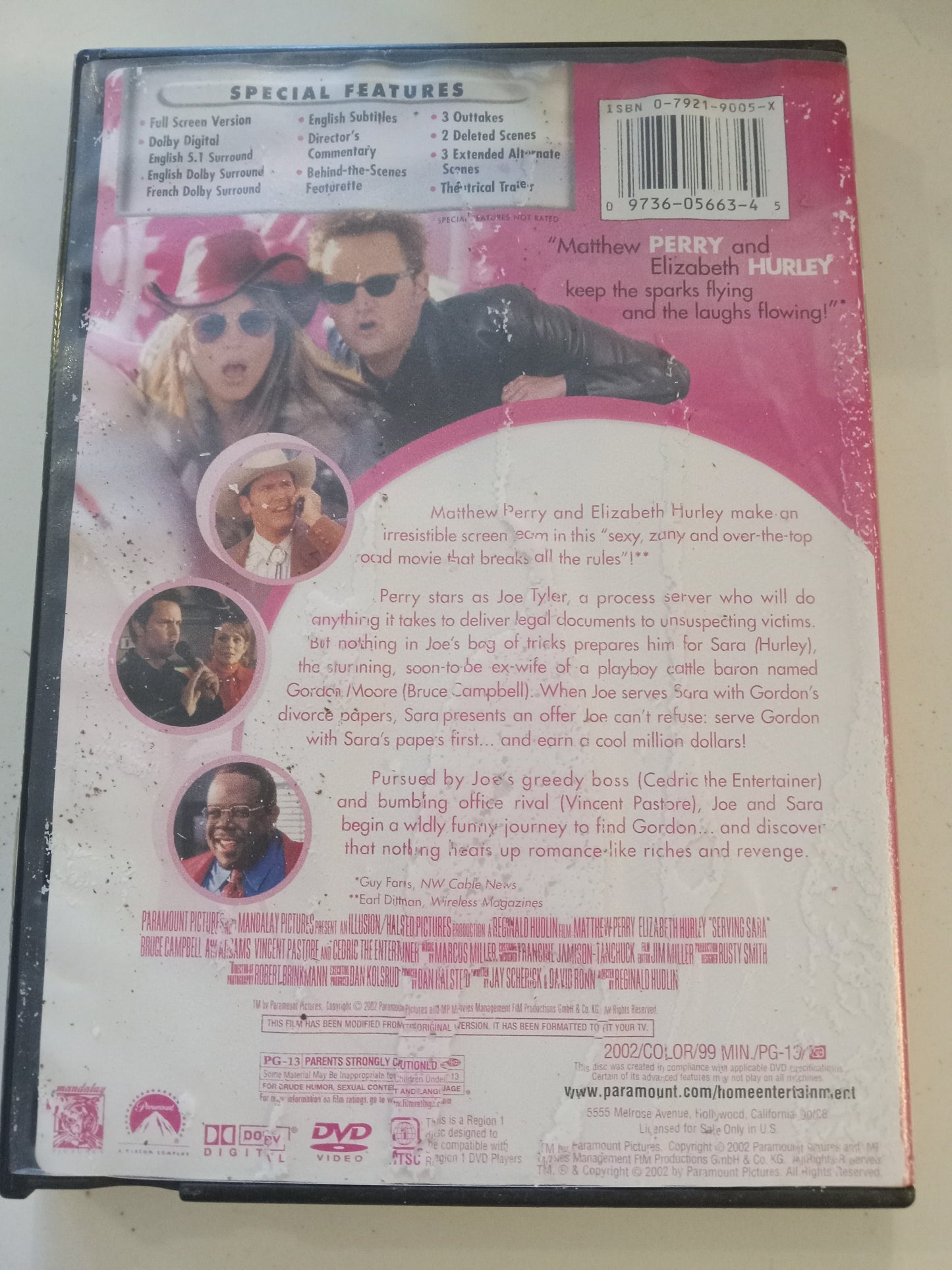 Serving Sara, DVD Movie, Matthew Perry Widescreen/Fullscreen, Rated PG-13, USED