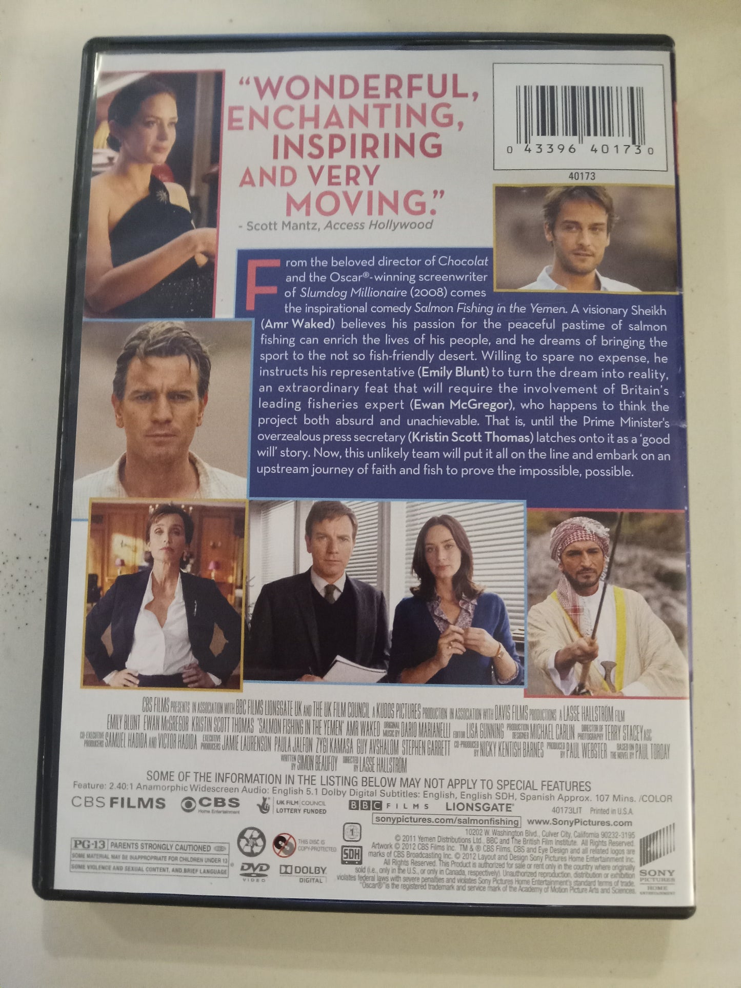 Salmon Fishing In The Yemen, DVD Movie, Ewan McGreggor Widescreen, Rated PG-13, USED