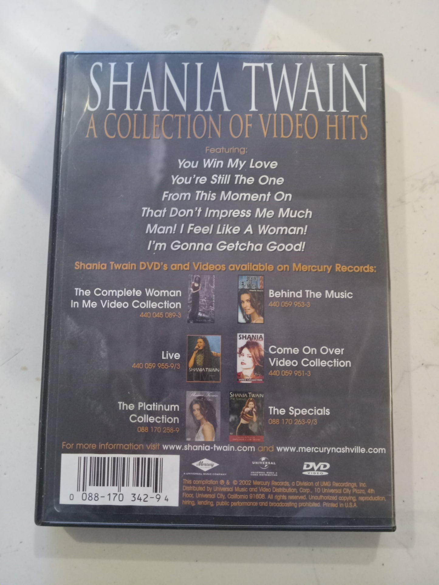 Shania Twain, A Collection of Video Hits DVD Movie, Widescreen, Not-Rated, NEW/USED