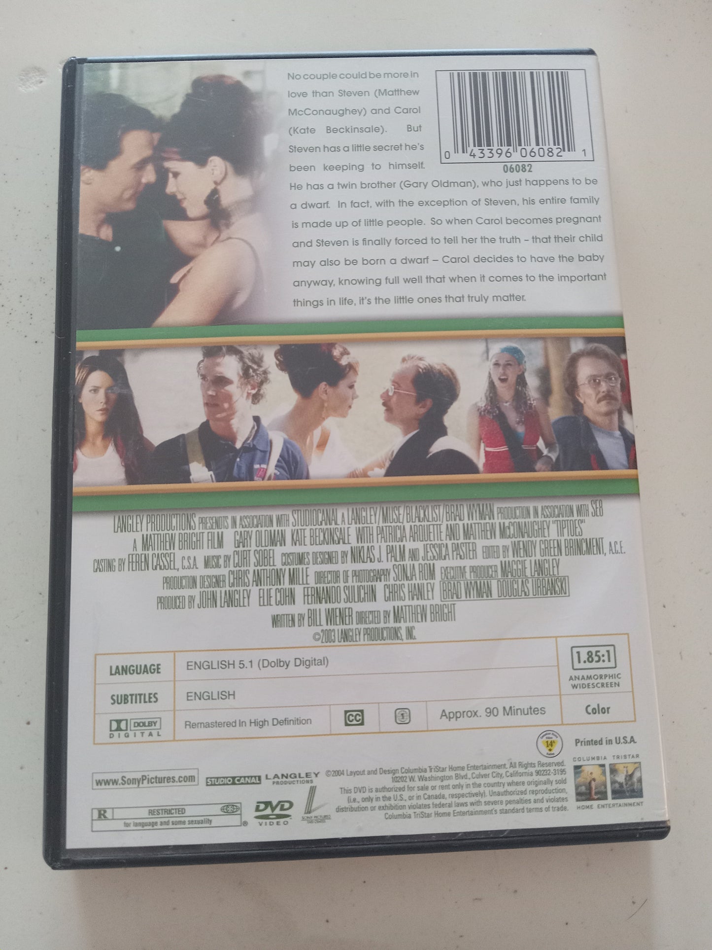 Tip Toes, DVD Movie, Kate Beckinsale Widescreen, Rated R, USED