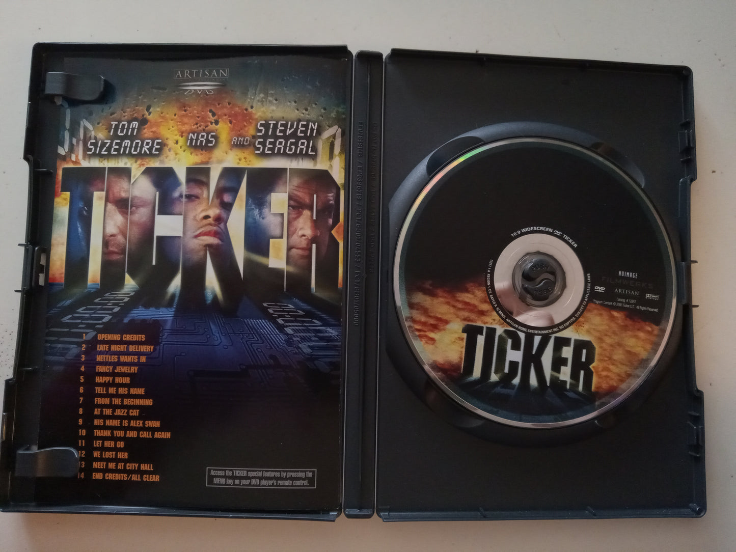Ticker, DVD Movie, Tom Sizemore Widescreen, Rated R, USED