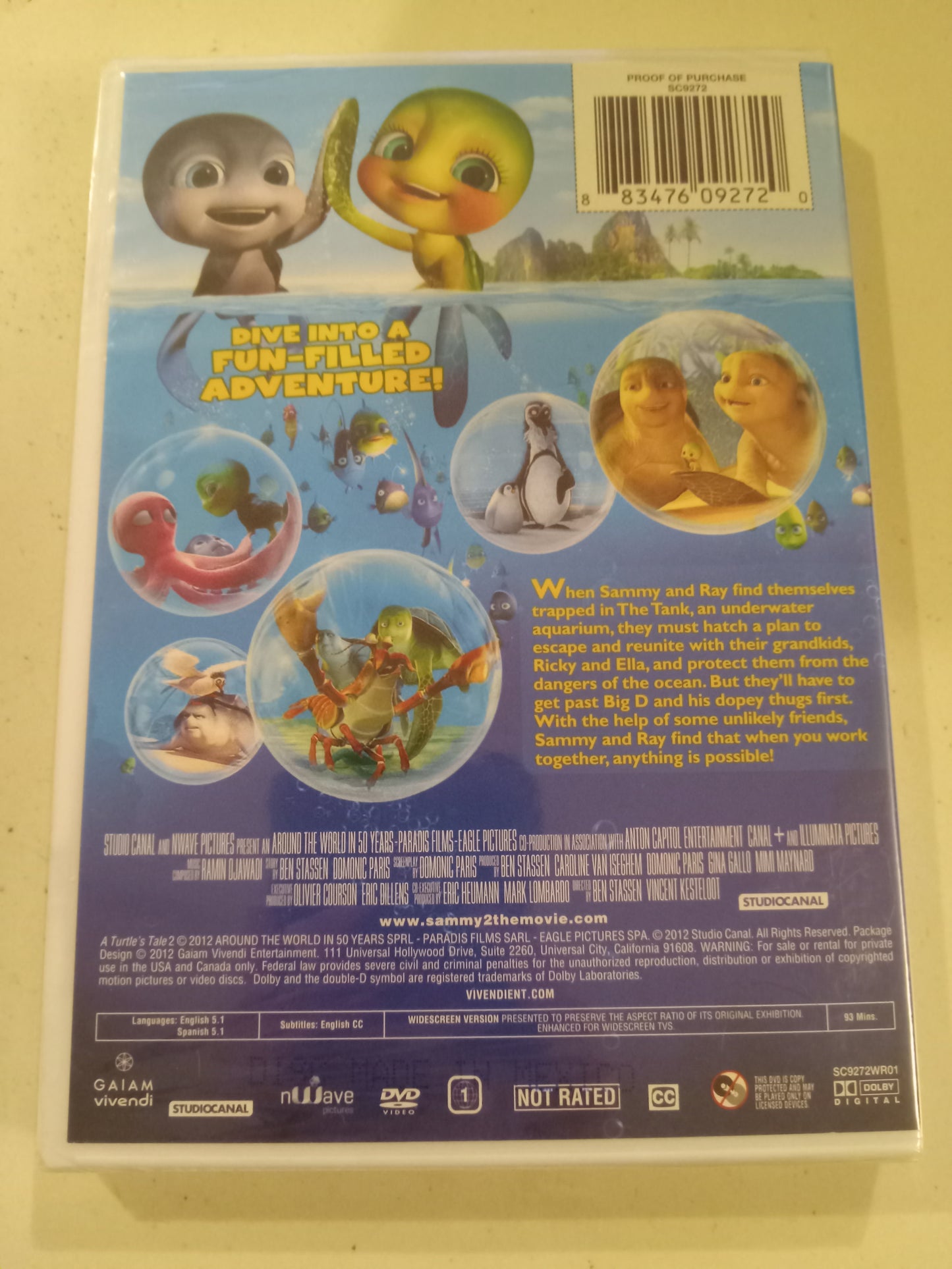 A Turtle's Tale 2, Studio Canal Animation DVD Movie, Widescreen, Rated PG, NEW