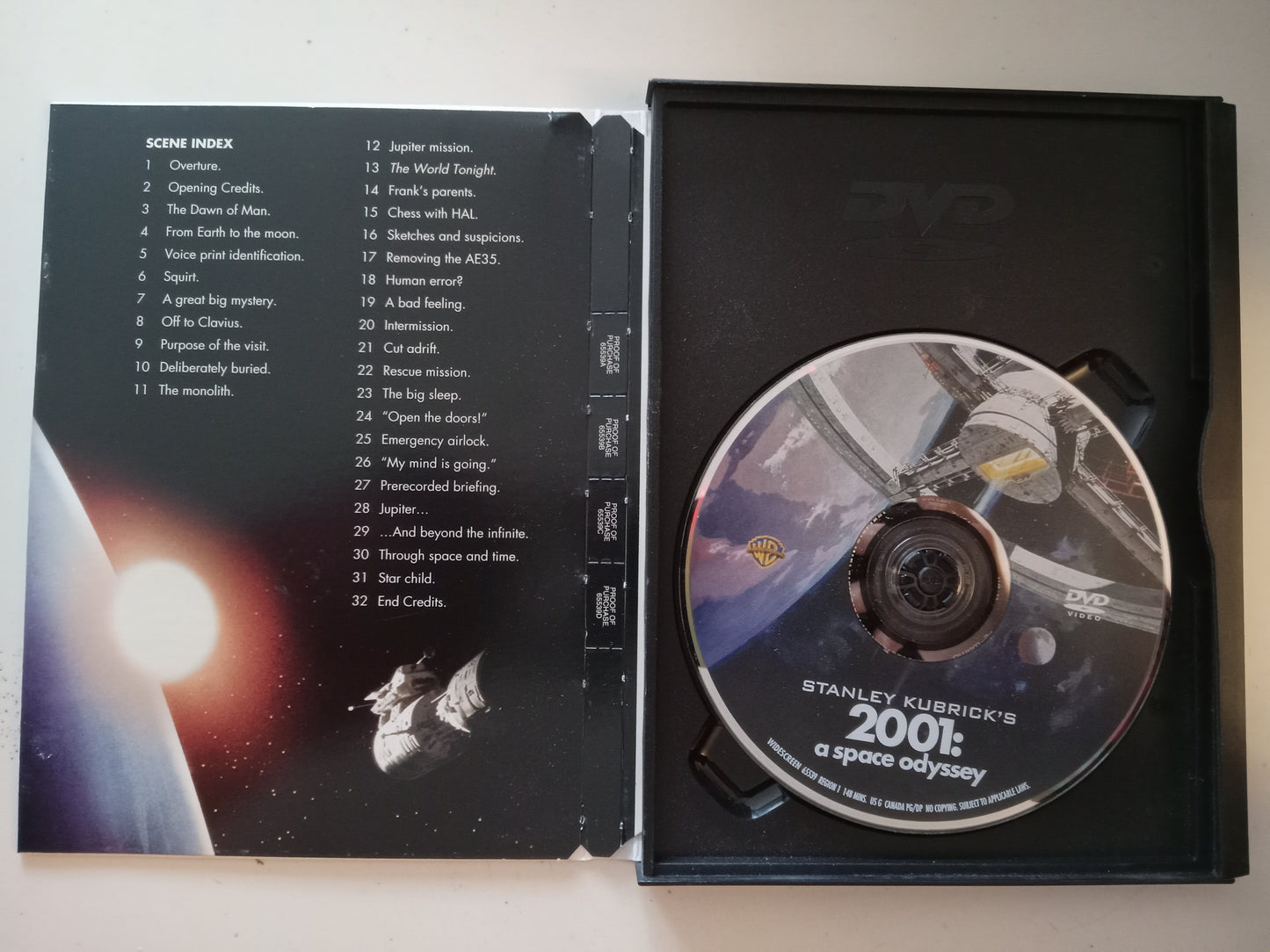 2001 A Space Odyssey, DVD Movie, Gary Lockwood Widescreen, Rated G, USED