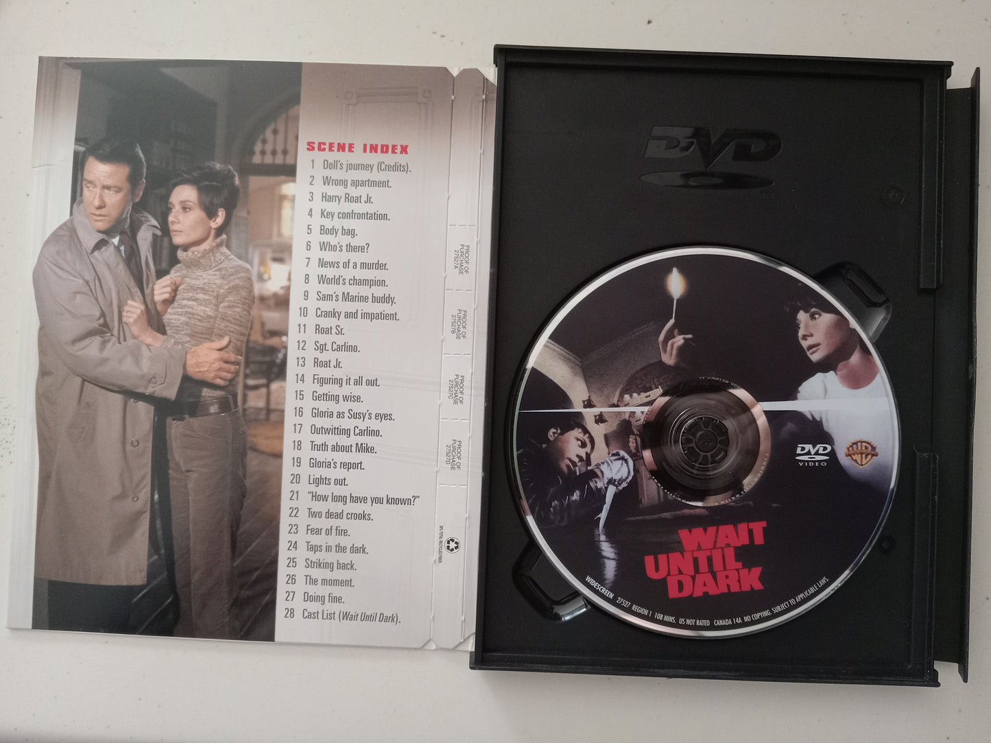 Wait Until Dark, DVD Movie, Audrey Hepburn Widescreen, Not Rated, USED