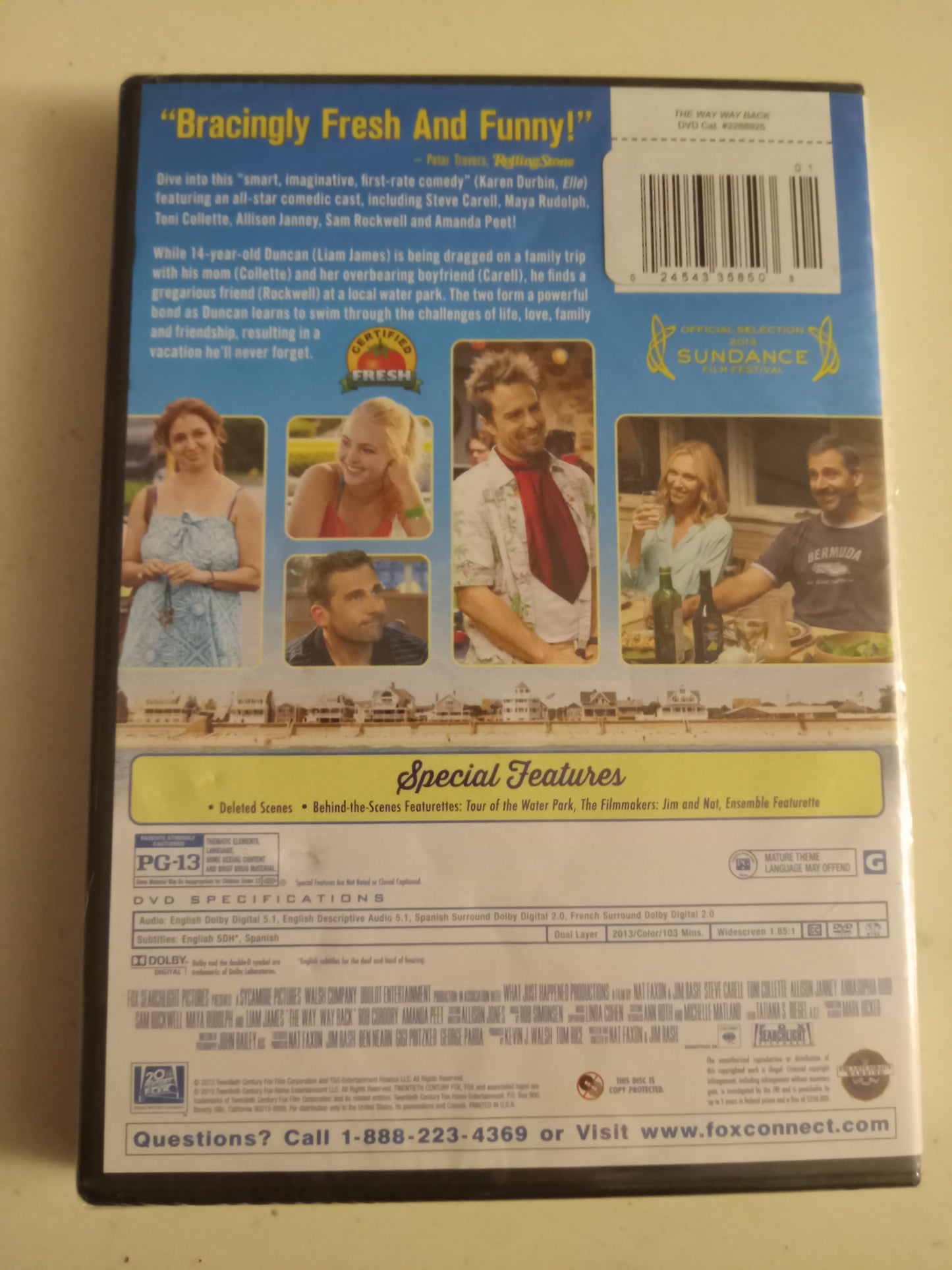 The Way Way Back, DVD Movie, Steve Carell Widescreen, Rated PG-13, NEW