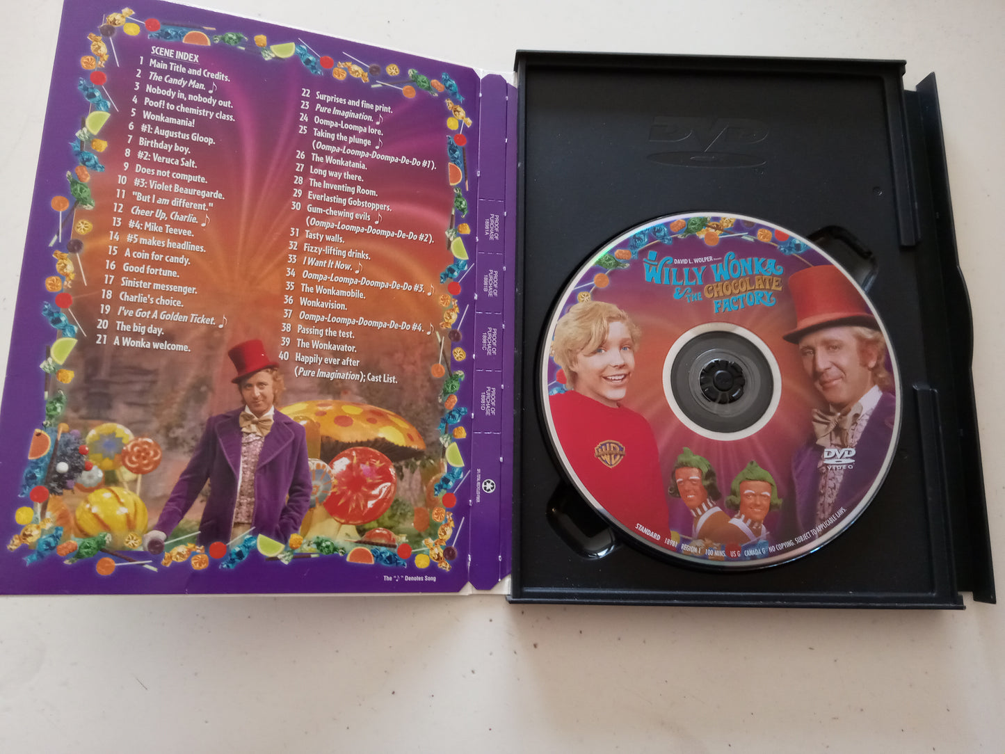 Willy Wonka & The Chocolate Factory, DVD Movie, Gene Wilder Widescreen, Rated G, USED