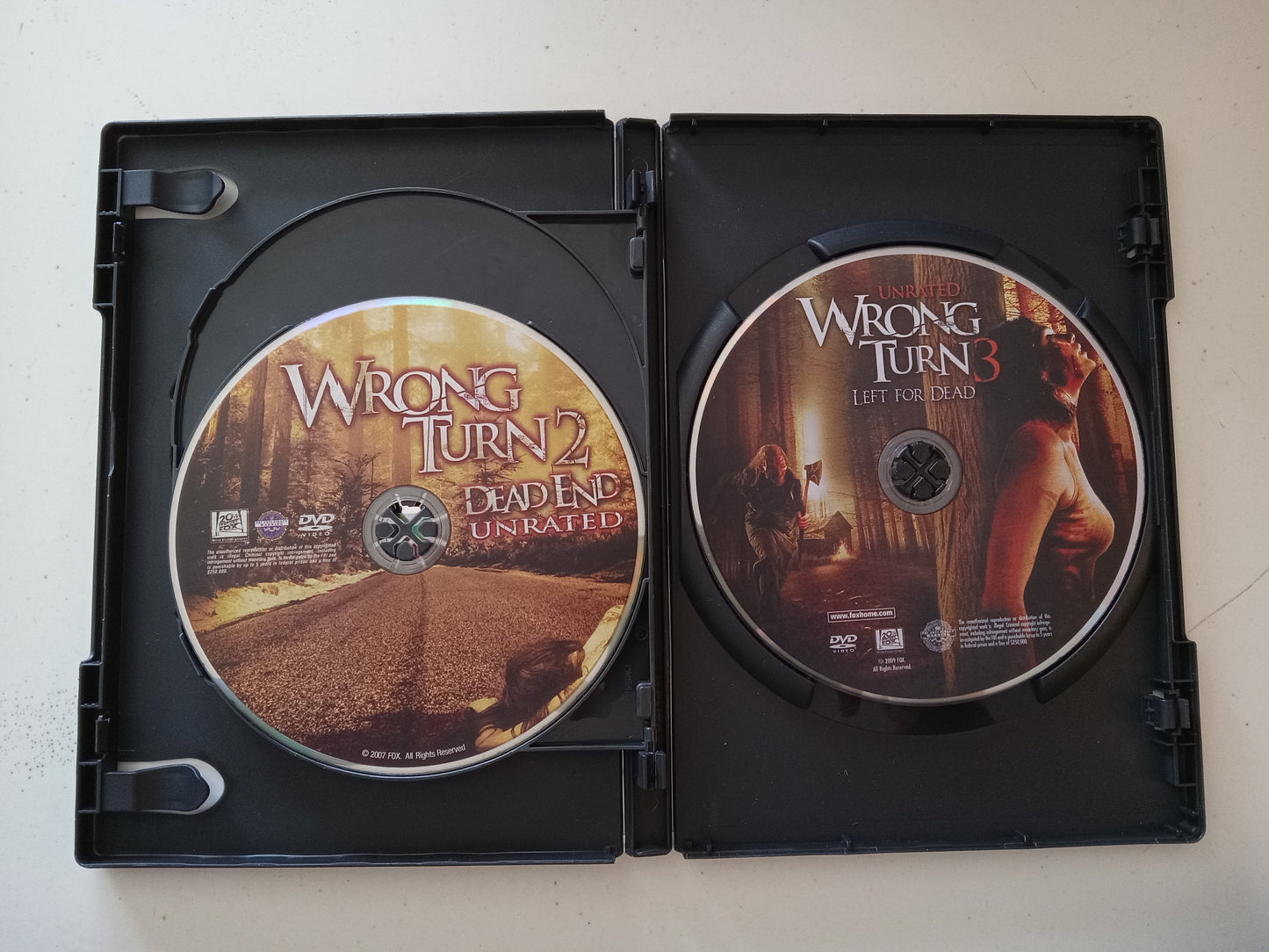 Wrong Turn 1, 2 Dead End, 3 Left For Dead, 3 DVD Movies, Fullscreen, Widescreen, Not Rated/R, USED