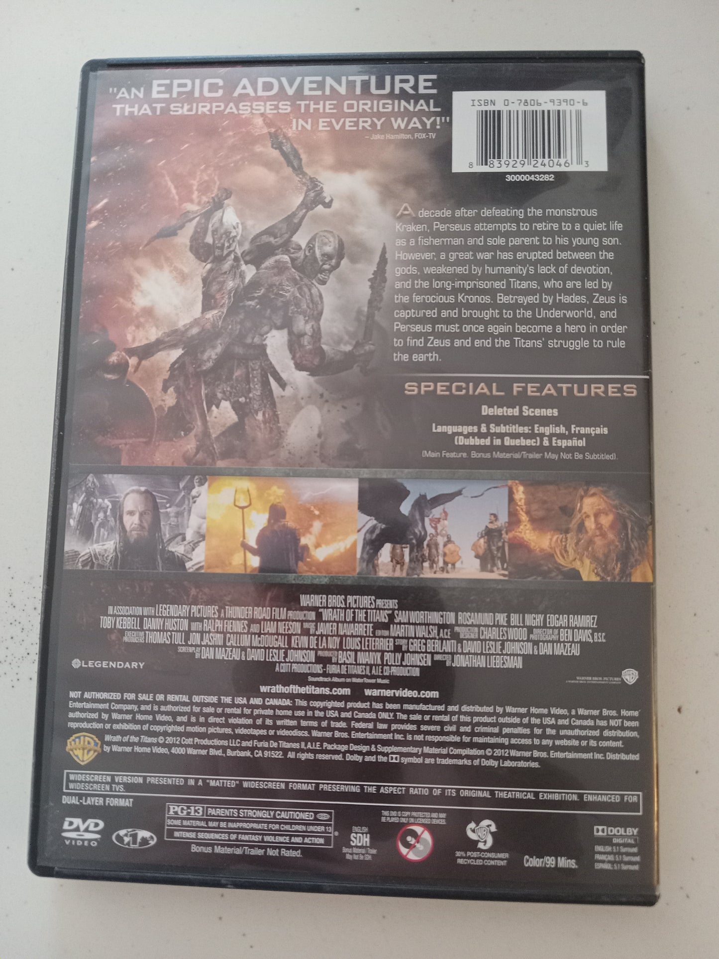 Wrath Of The Titans, DVD Movie, Sam Worthington Widescreen, Rated PG-13, NEW/USED