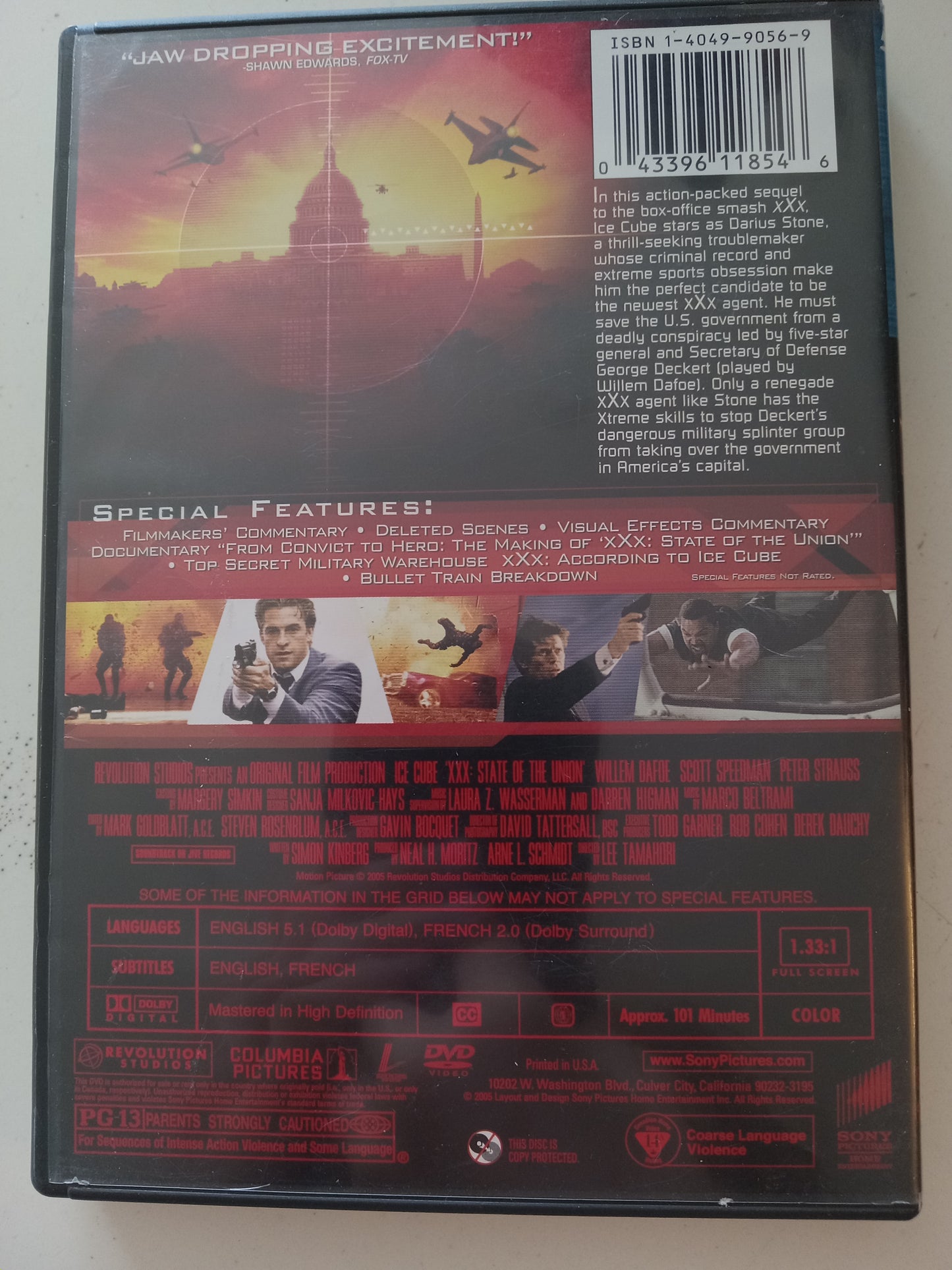 XXX State Of Union, DVD Movie, Ice Cube Fullscreen, Rated PG-13, USED