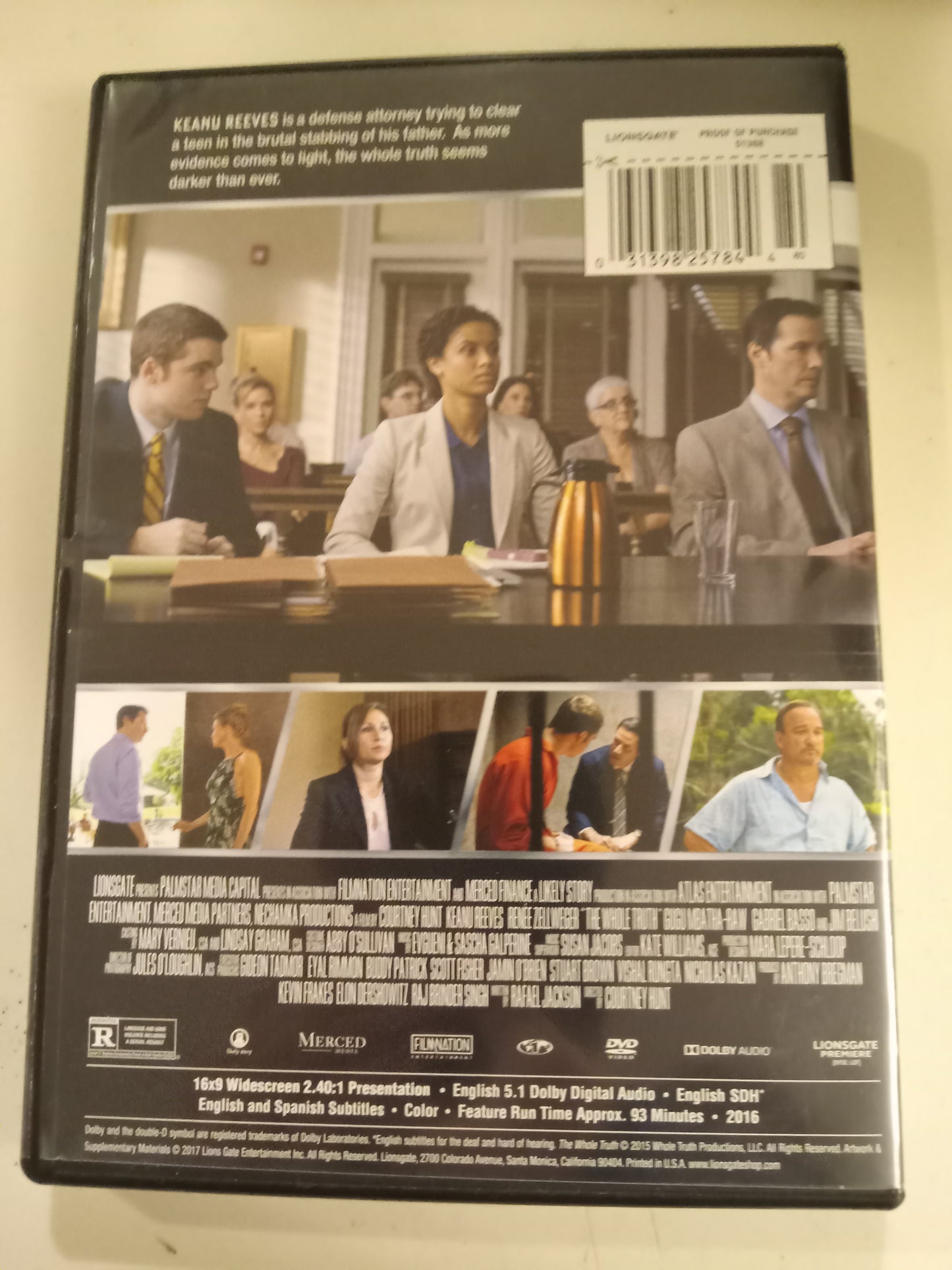 The Whole Truth, DVD Movie, Keanu Reeves Widescreen, Rated R, USED