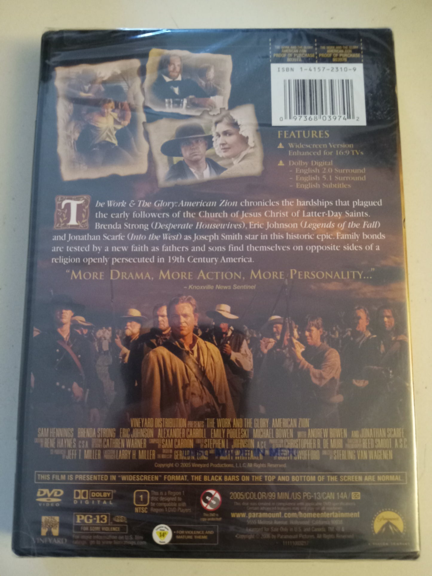 The Work And The Glory (2) American Zion, DVD Movie, Jonathan Scarfe Widescreen, LDS Church History, Mormons Rated PG-13, NEW/USED