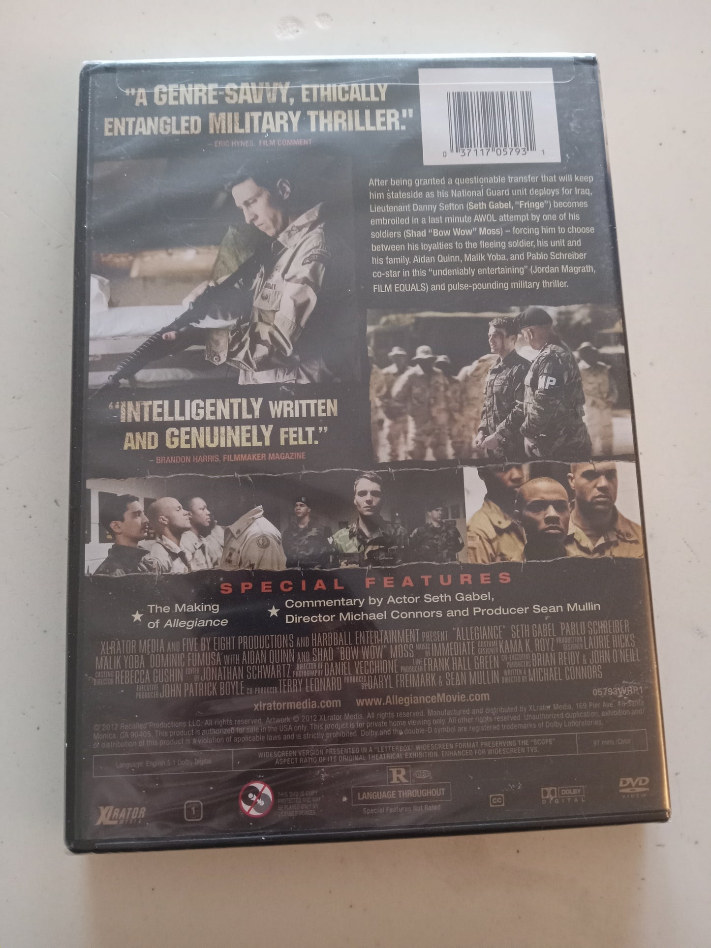 Allegiance, DVD Movie, Seth Gabel Widescreen, Rated R, NEW