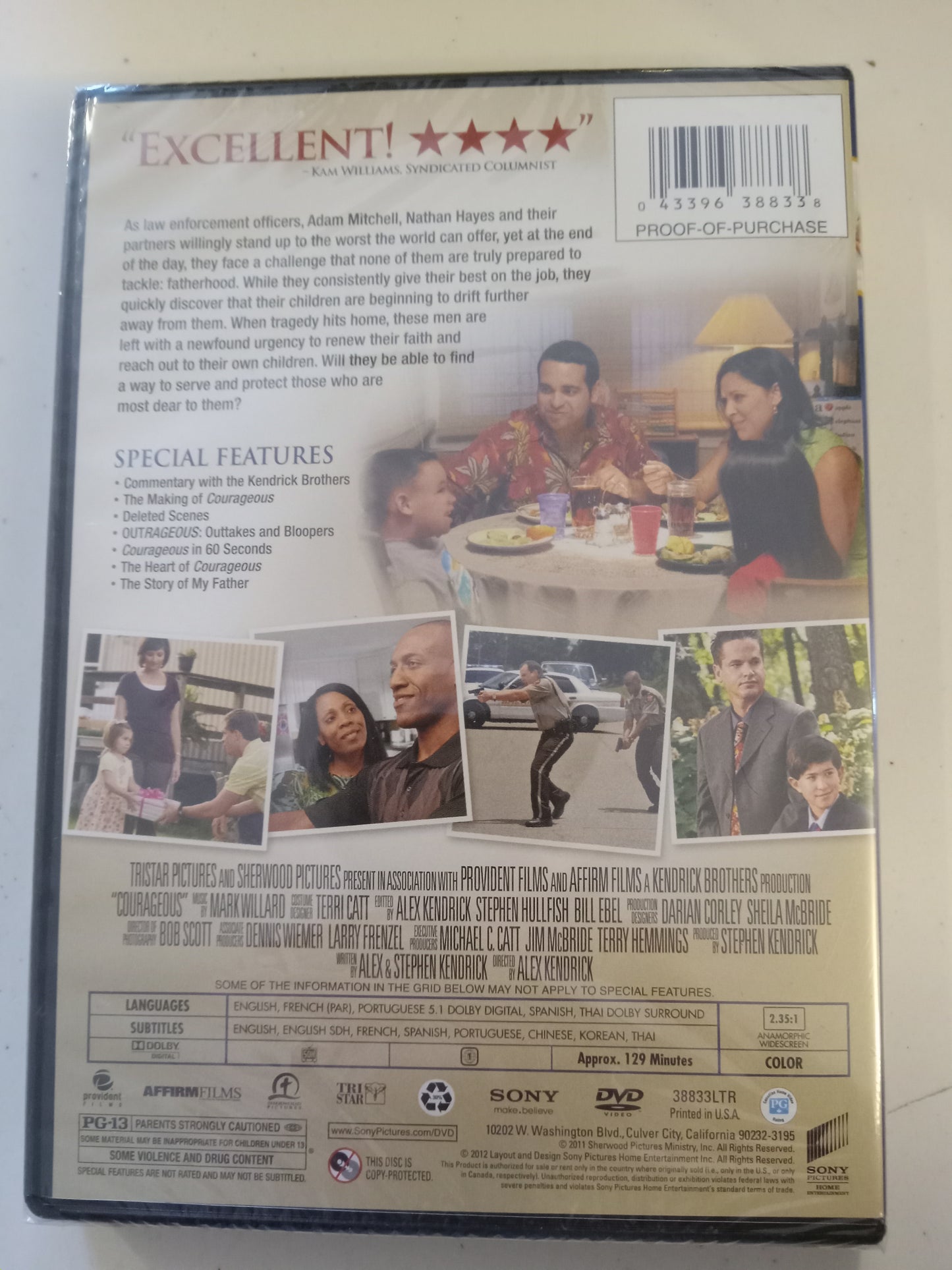 Courageous, Honor Begins At Home DVD Movie, Widescreen, Rated PG-13, NEW/USED