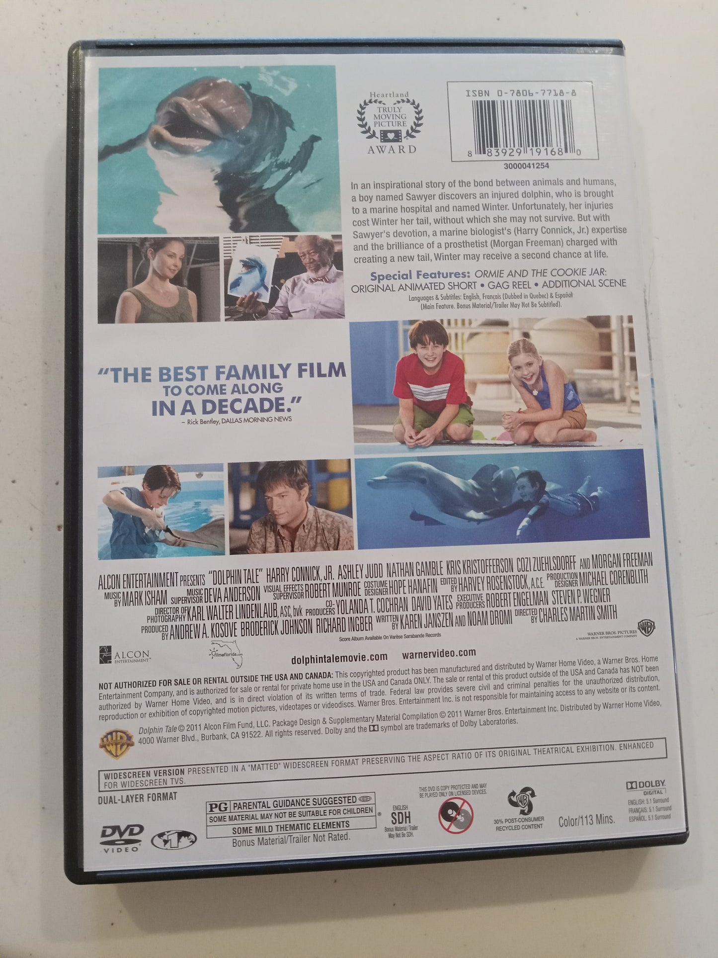Dolphin Tale, DVD Movie, Ashley Judd Widescreen, Rated PG, USED