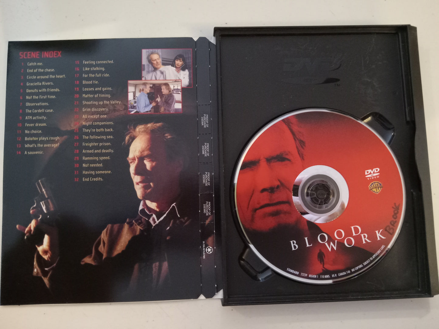 Blood Work, DVD Movie, Clint Eastwood Fullscreen, Rated R, USED