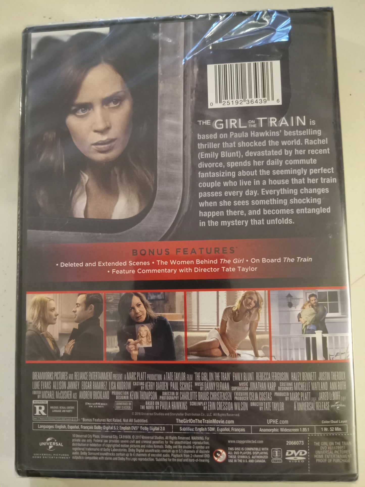The Girl On The Train, DVD Movie, Emily Blunt Widescreen, Rated R, NEW