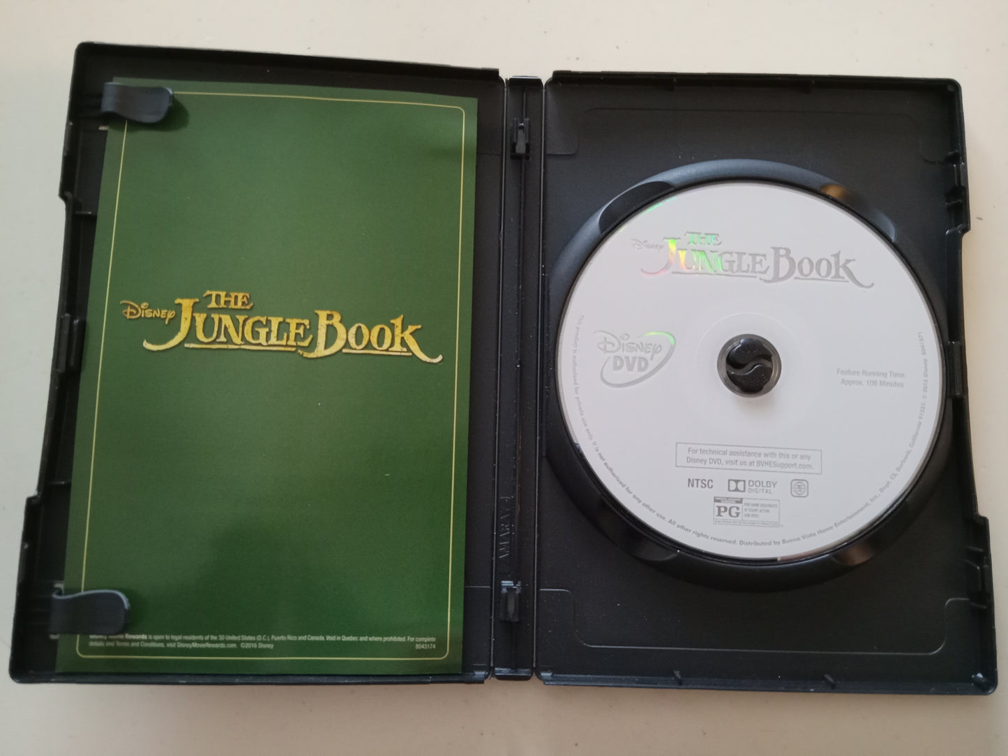 The Jungle Book, Disney Live Action DVD Movie, Bill Murray Widescreen, Rated PG, USED