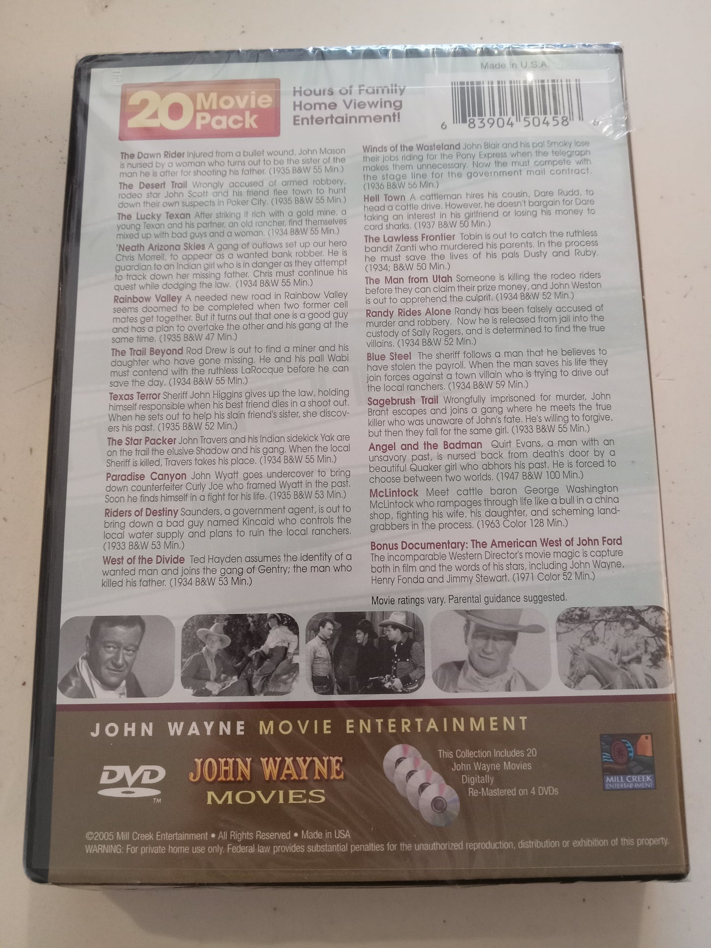 John Wayne 20 Movie Pack, DVD Movie, Henry Fonda Widescreen, Not-Rated, NEW