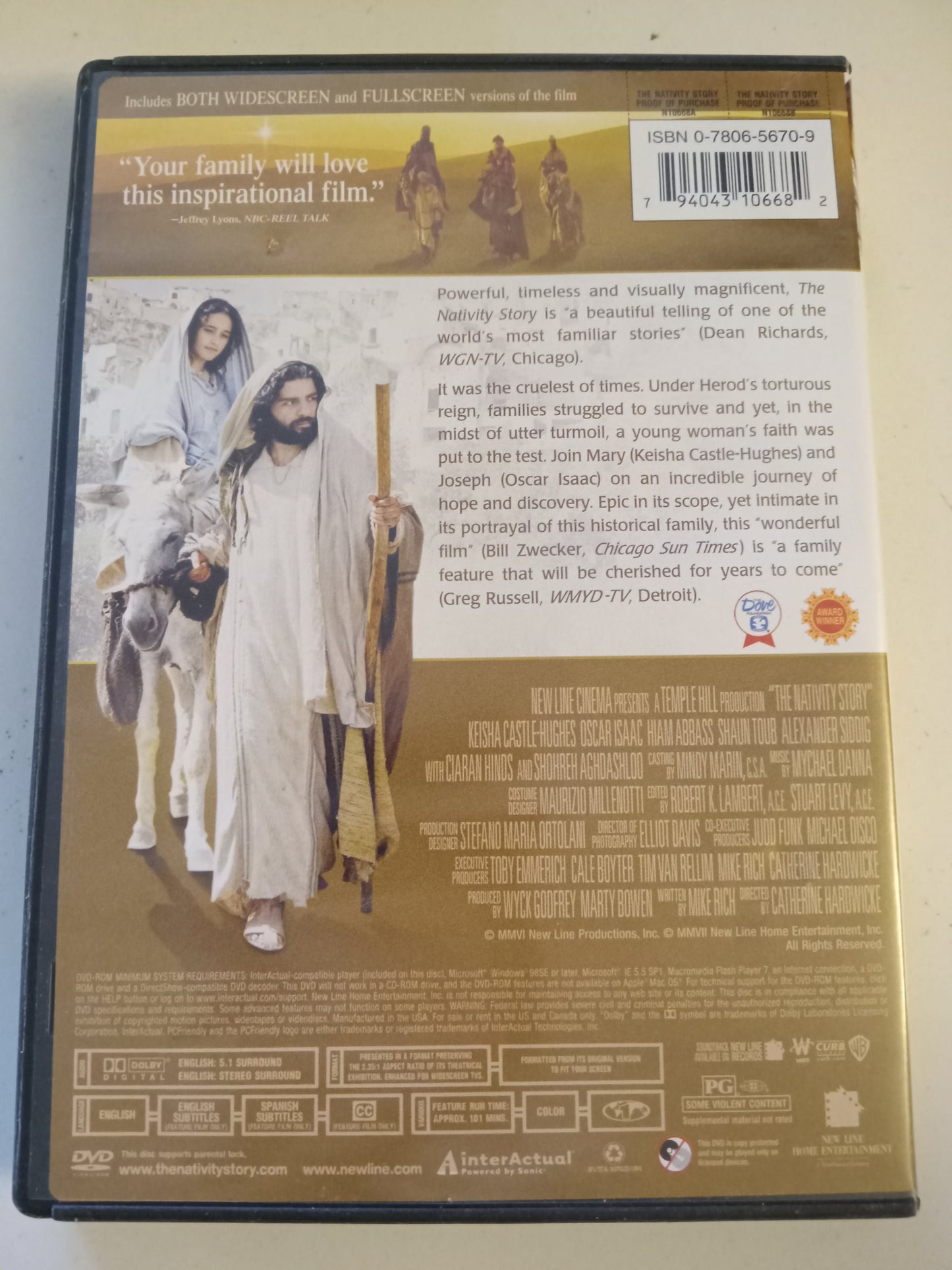 The Nativity Story, DVD Movie, Oscar Isaac Fullscreen, Widescreen, Rated PG, USED