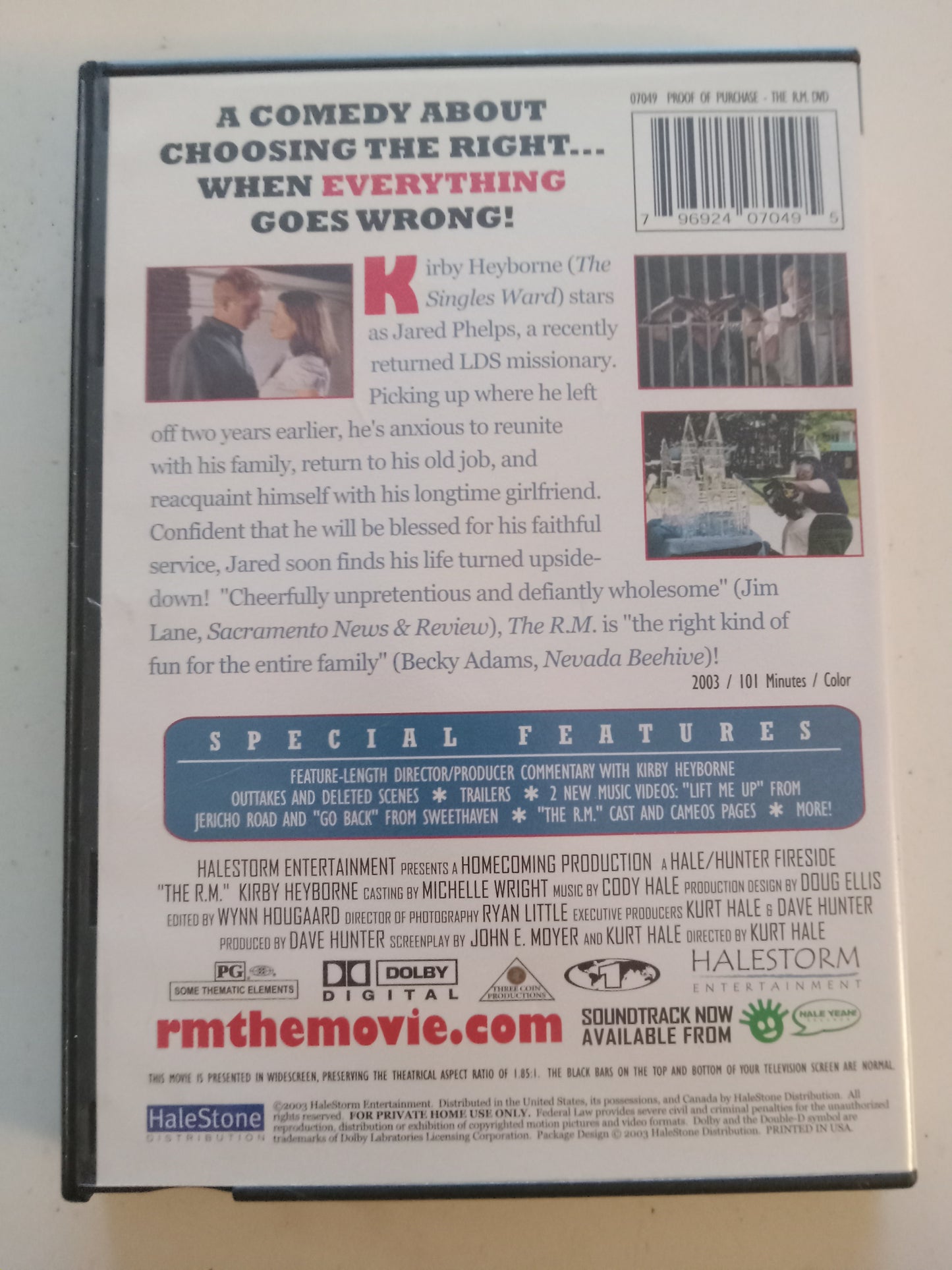 The R.M., DVD Movie, Kirby Heyborne Widescreen, Rated PG, USED