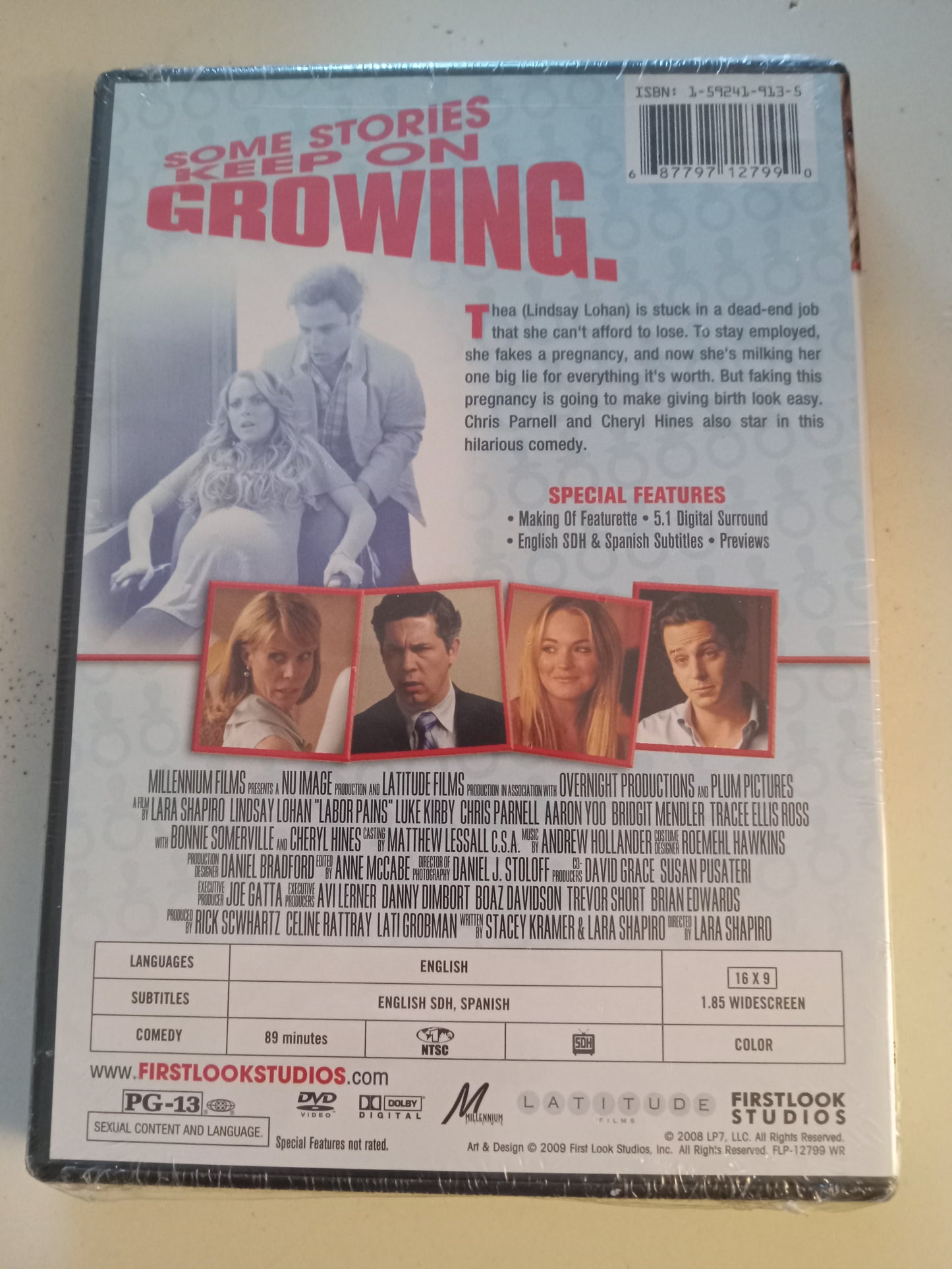 Labor Pains, DVD Movie, Lindsay Lohan Widescreen, Rated PG-13, NEW