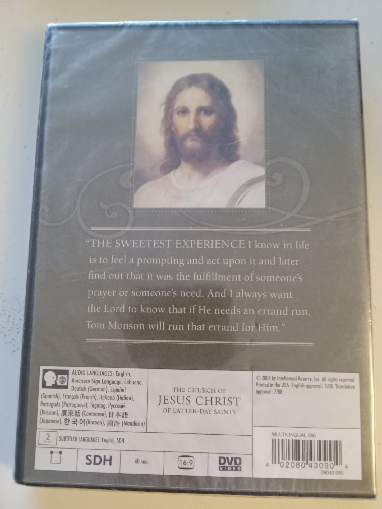 On The Lords Errand, Pres. Thomas S. Monson DVD Movie, Widescreen, LDS Church Mormons, Not Rated, NEW