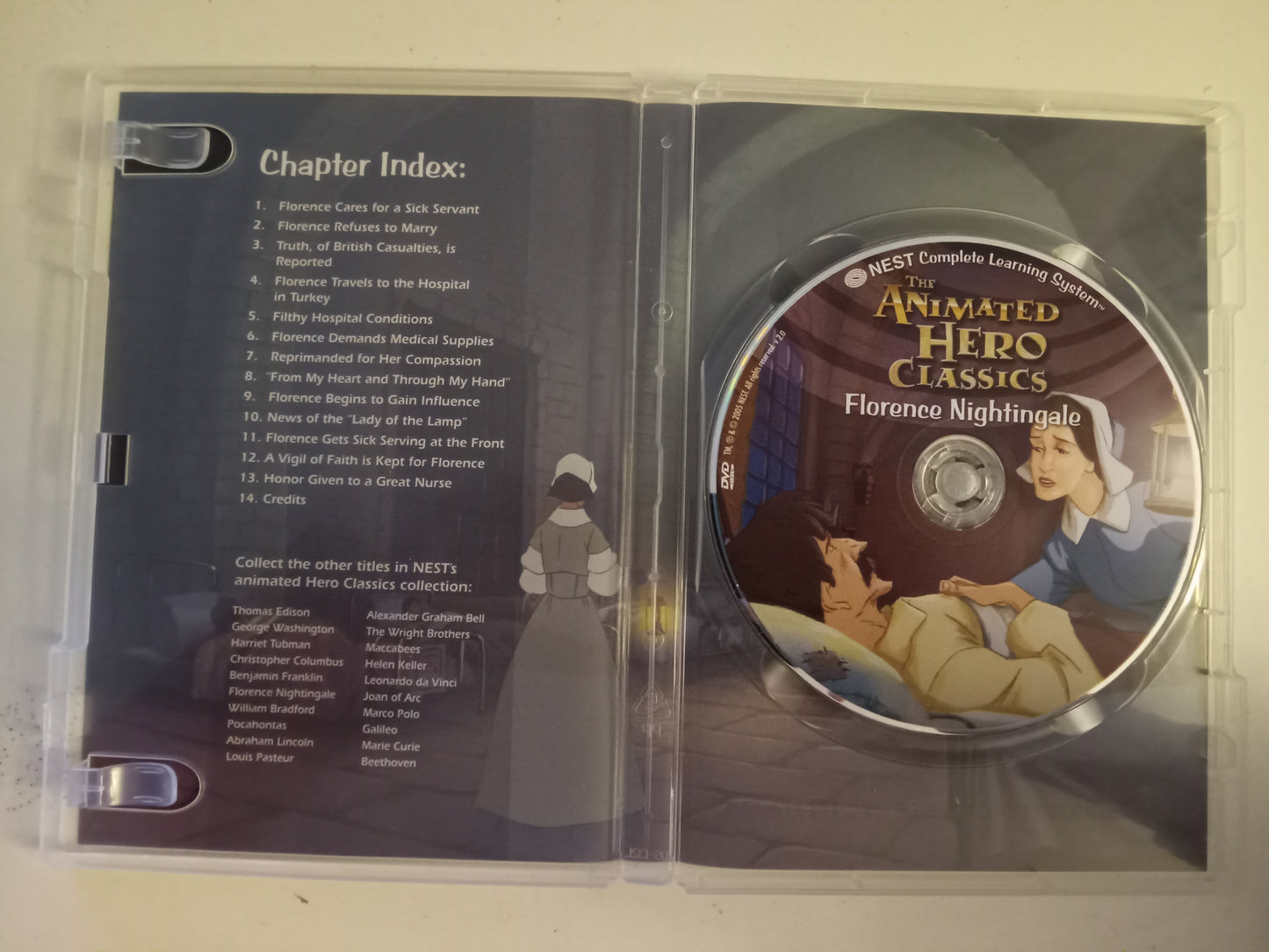 Florence Nightingale, The Animated Hero Classics, DVD Movie, Fullscreen, Not Rated, USED