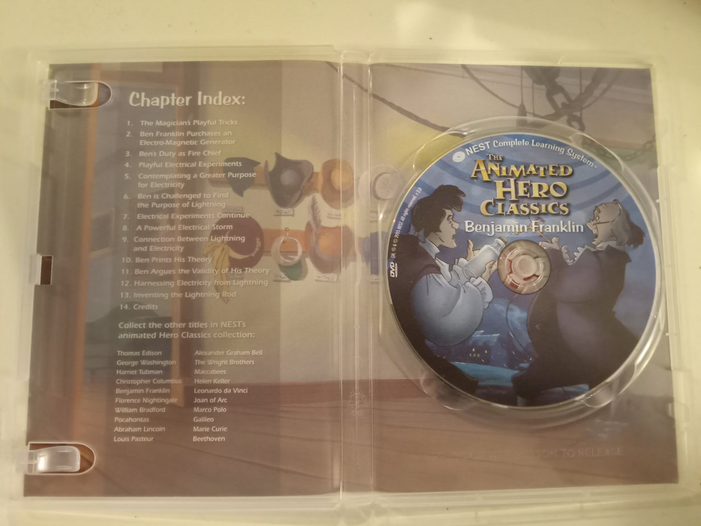 Benjamin Franklin, The Animated Hero Classics, DVD Movie, Fullscreen, Not Rated, USED