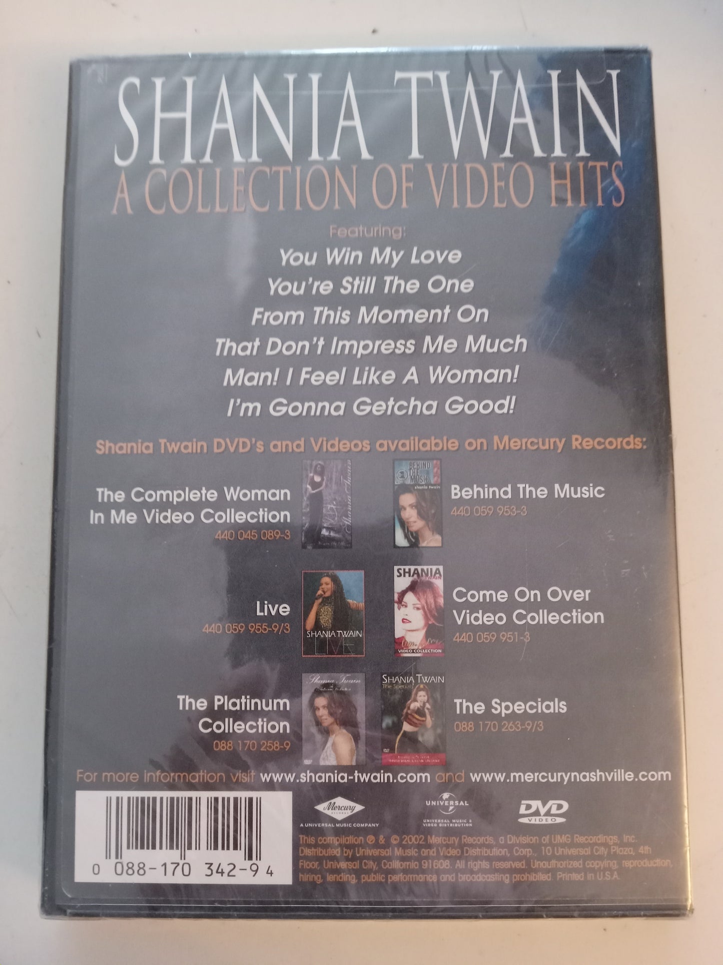 Shania Twain, A Collection of Video Hits DVD Movie, Widescreen, Not-Rated, NEW/USED