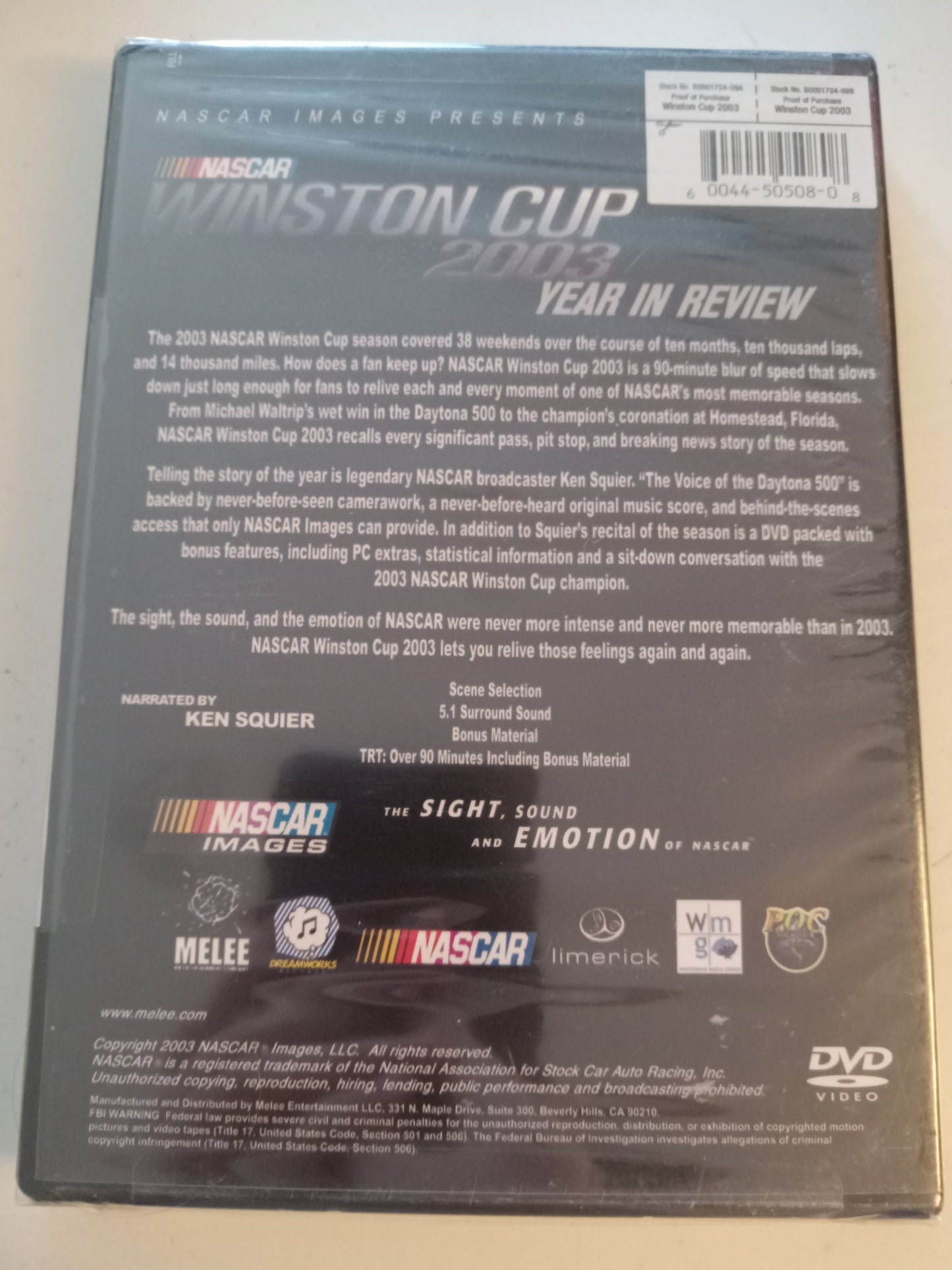 Nascar Winston Cup 2003 Year In Review Championship, DVD Documentary, Fullscreen, Not Rated, NEW