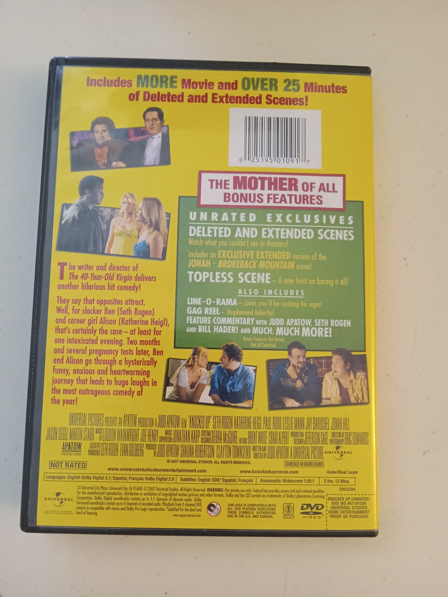 Knocked Up, DVD Movie, Seth Rogen Widescreen, Not-Rated, USED