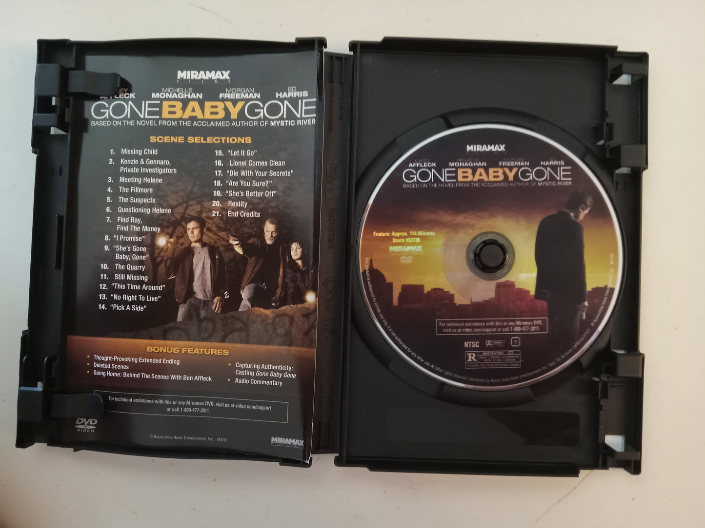 Gone Baby Gone, DVD Movie, Casey Affleck Widescreen, Rated R, USED