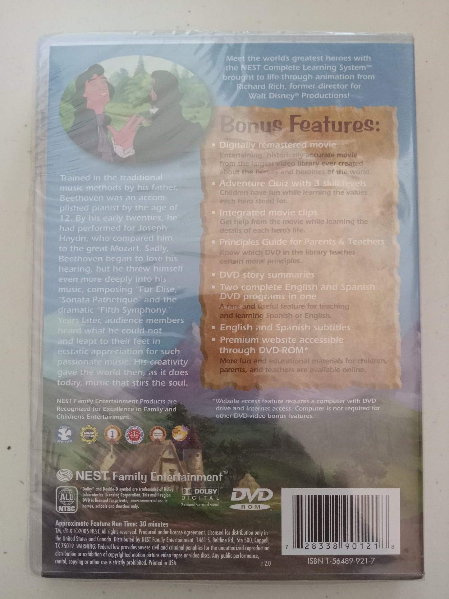 Ludwig Van Beethoven, Animated Hero Classics, DVD Movie, Fullscreen, Not Rated, NEW/USED