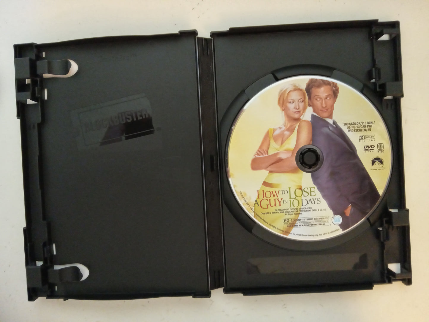 How To Lose A Guy In 10 Days, DVD Movie, Kate Hudson Widescreen, Rated PG-13, USED