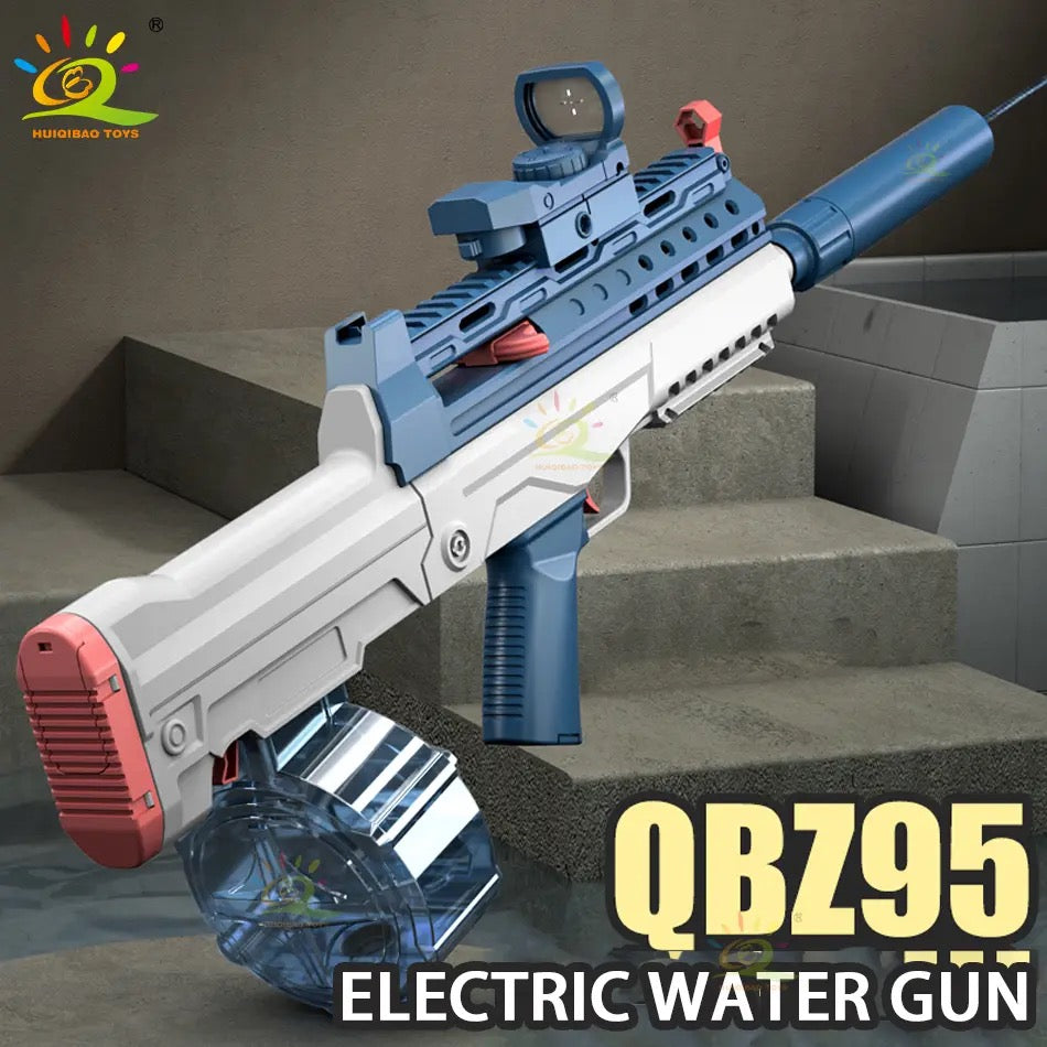 Realistic Water Machine Gun Rifle Mega Soaker Electric Toy 10 Meter Range High Pressure NEW